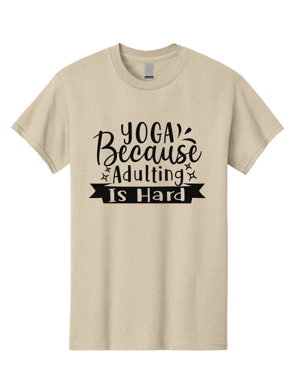 Yoga-Because-Adulting-Is-Hard Men'S Graphic Tee, 100% Cotton, Comfortable Casual Summer Wear, Machine Washable, Yoga Quotes, Humor, Adulting Struggles, Funny Sayings, Motivational Phrases, Mindfulness, Wellness, Self-Care, Yoga Inspiration, Aad513