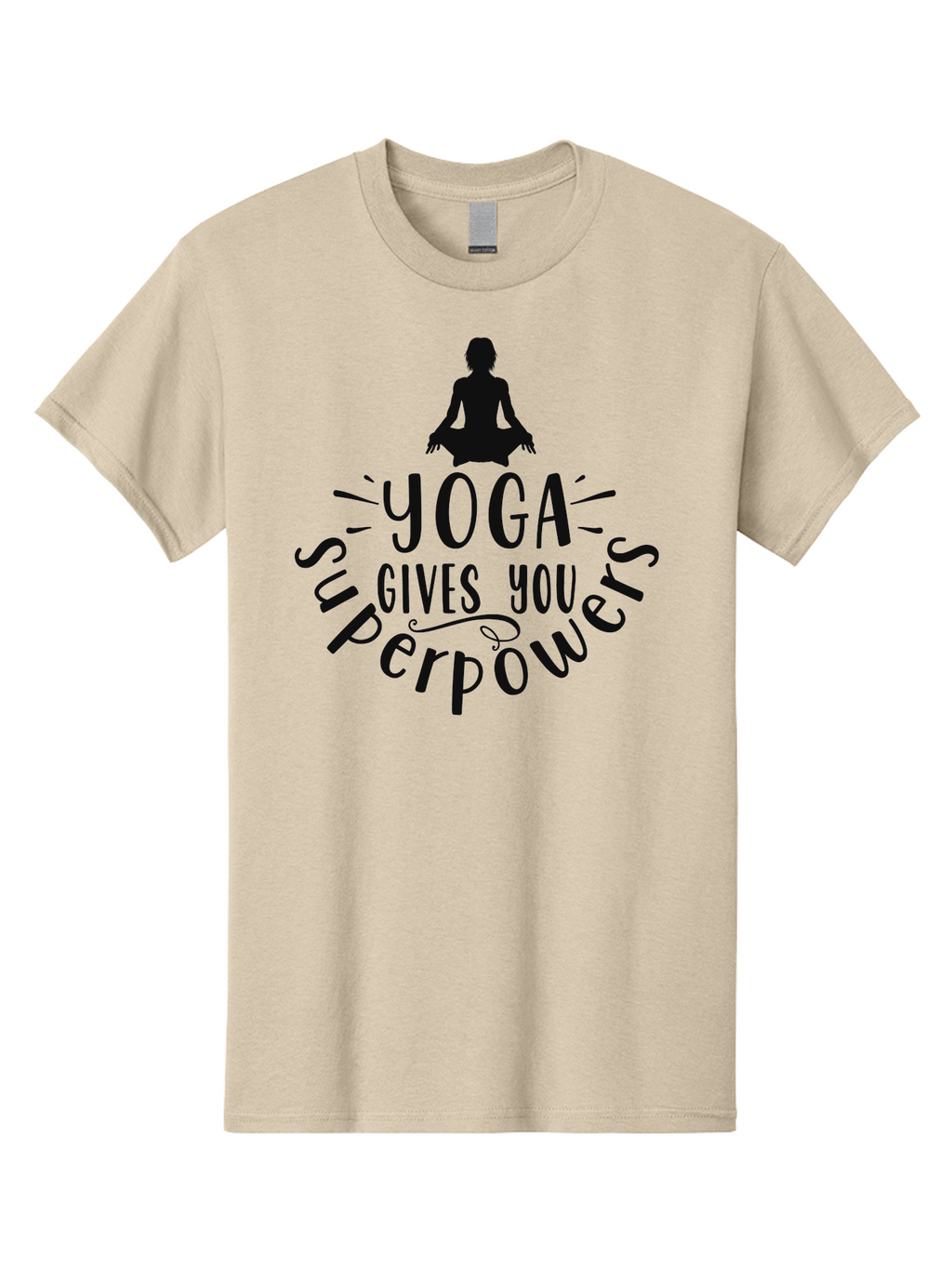 Yoga-Gives-You-Superpowers Men'S Graphic Tee, 100% Cotton, Comfortable Casual Summer Wear, Machine Washable, Yoga Benefits, Meditation, Mindfulness, Wellness, Fitness, Mental Health, Self Care, Yoga Practice, Inner Peace, Relaxation, Aad515