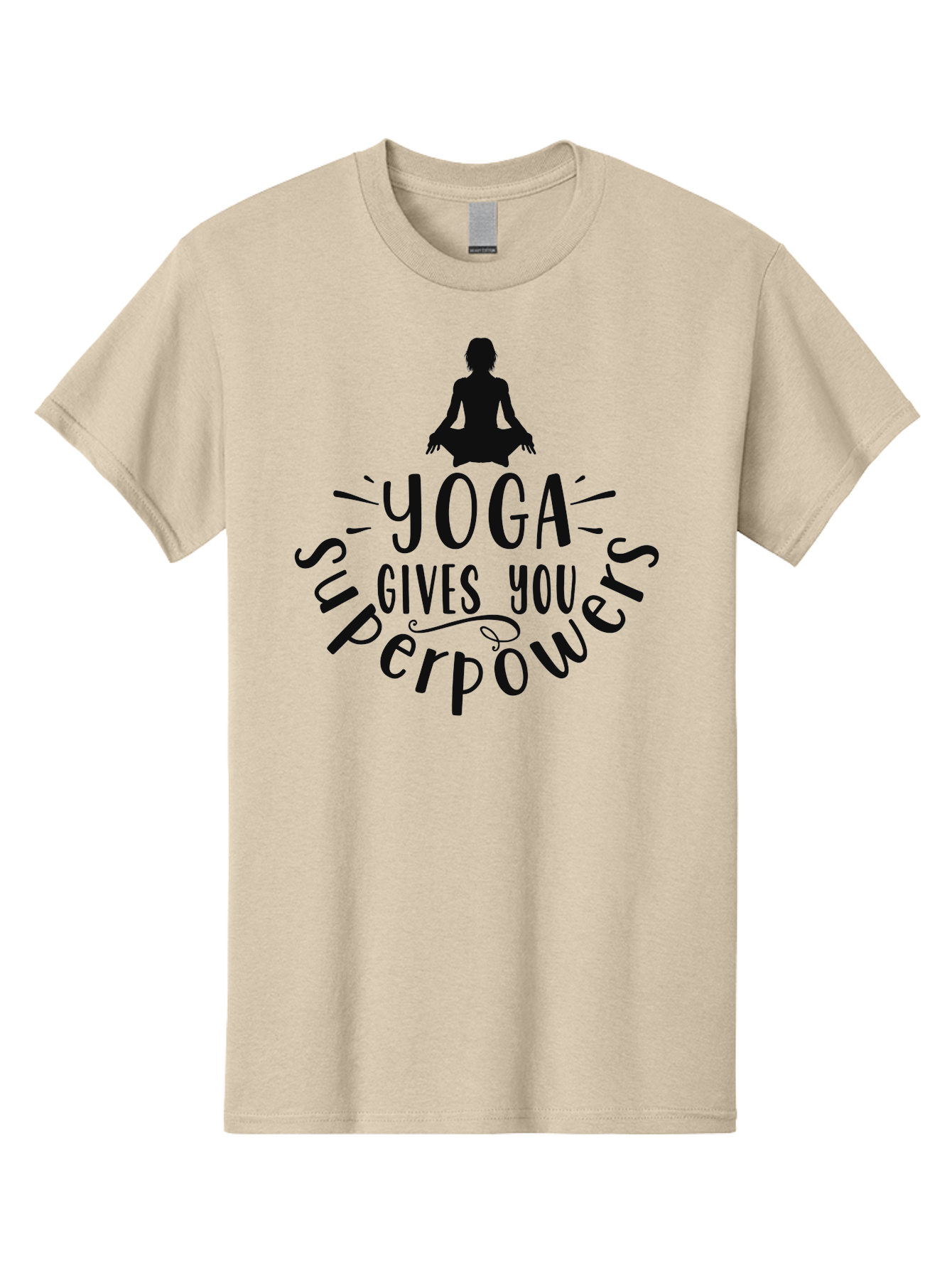 Yoga-Gives-You-Superpowers Men'S Graphic Tee, 100% Cotton, Comfortable Casual Summer Wear, Machine Washable, Yoga Benefits, Meditation, Mindfulness, Wellness, Fitness, Mental Health, Self Care, Yoga Practice, Inner Peace, Relaxation, Aad515