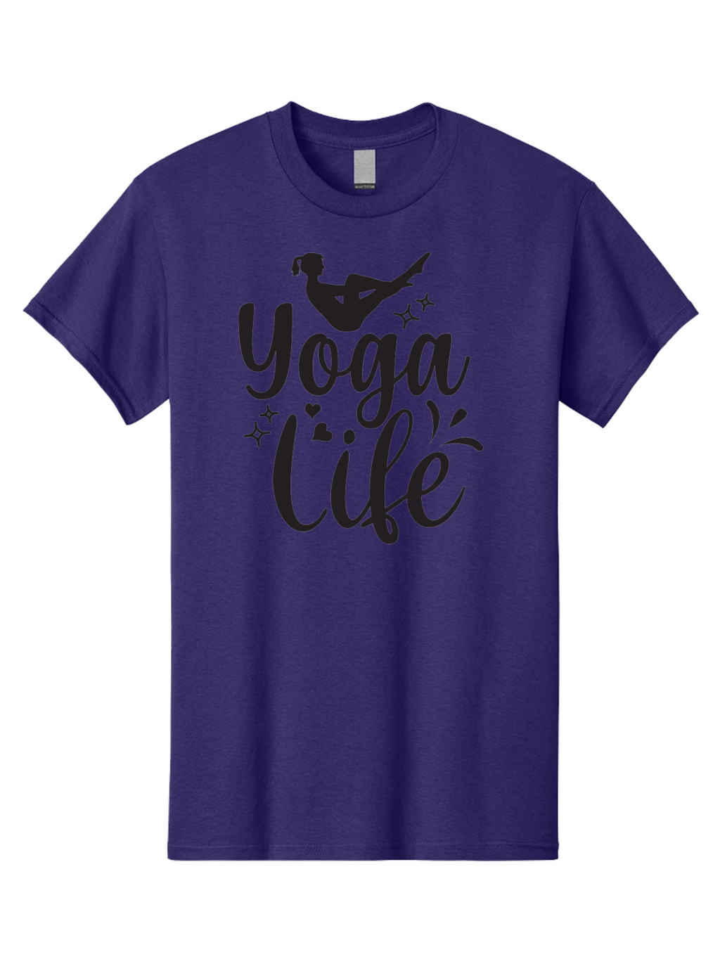 Yoga-Life Men'S Graphic Tee, 100% Cotton, Comfortable Casual Summer Wear, Machine Washable, Yoga Enthusiast, Silhouette Of A Yogi, Inspirational Quote, Wellness Lifestyle, Yoga Pose, Fitness Motivation, Meditation Practice, Yoga Love, Aad516
