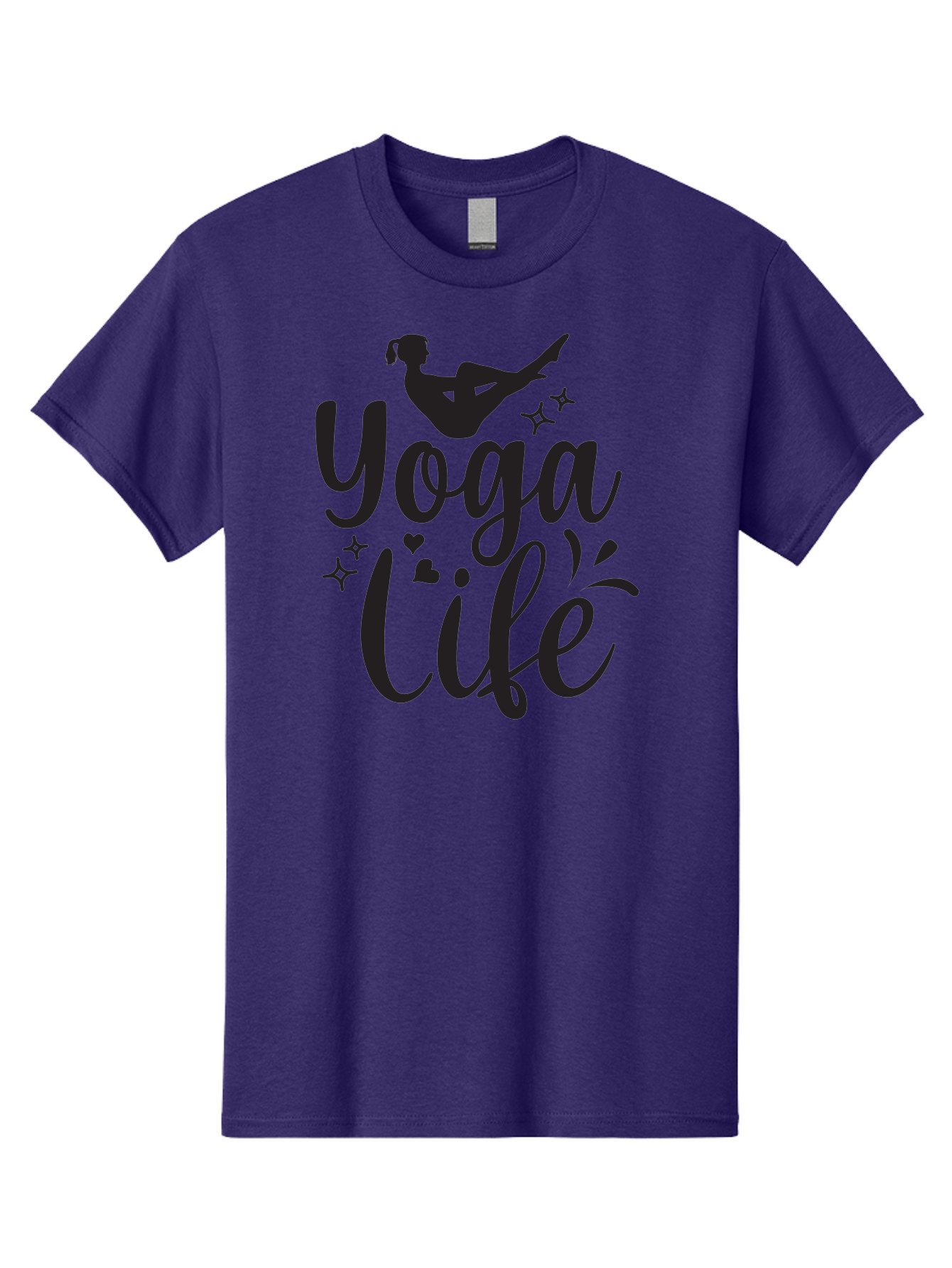 Yoga-Life Men'S Graphic Tee, 100% Cotton, Comfortable Casual Summer Wear, Machine Washable, Yoga Enthusiast, Silhouette Of A Yogi, Inspirational Quote, Wellness Lifestyle, Yoga Pose, Fitness Motivation, Meditation Practice, Yoga Love, Aad516