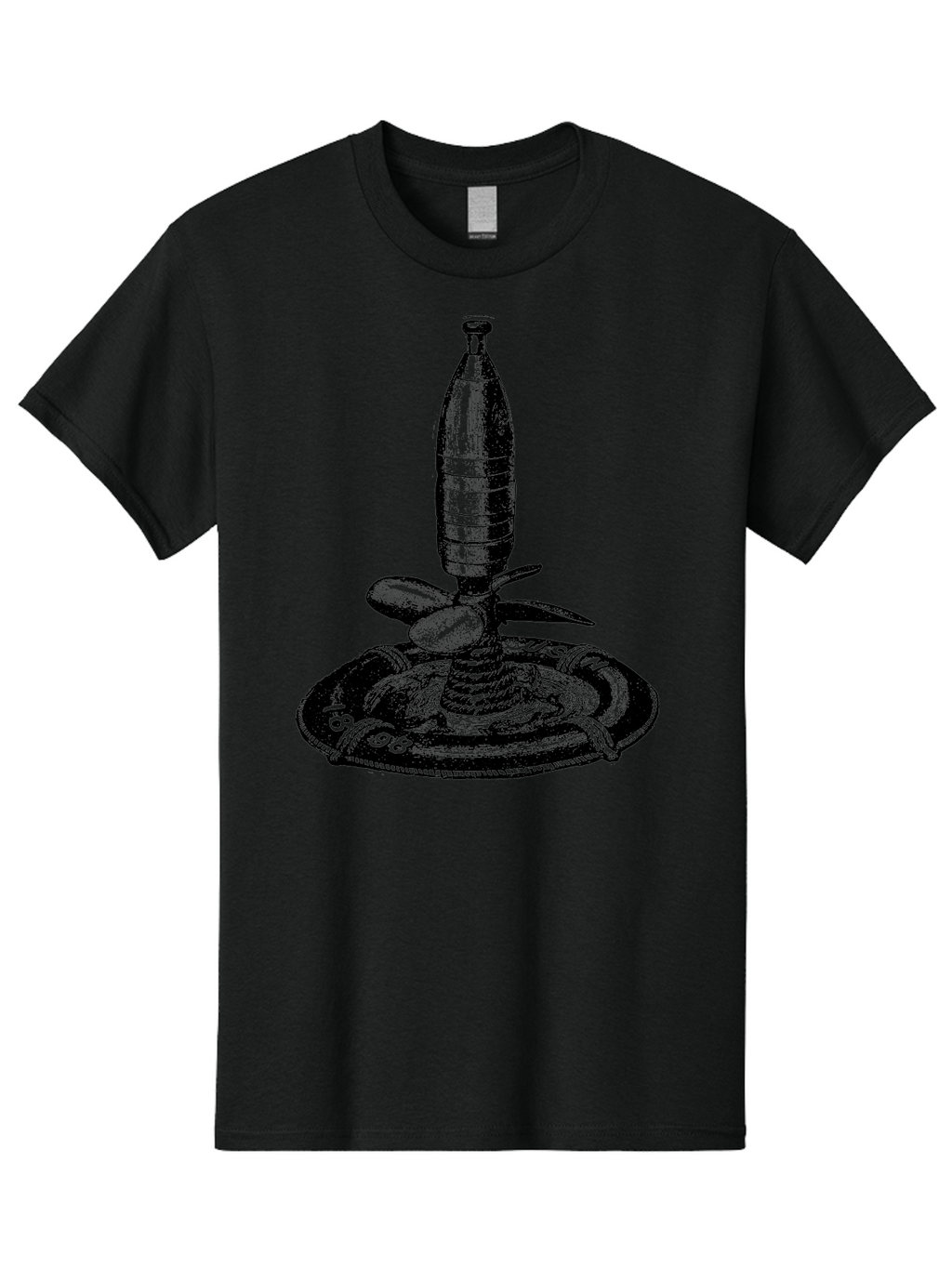 Bomb Men'S Graphic Tee, 100% Cotton, Comfortable Casual Summer Wear, Machine Washable, Explosive Device, Bomb Illustration, Vintage Artwork, Bomb On Plate, Coiled Spring, Detailed Engraving, Historical Graphic, War Symbol Aad519