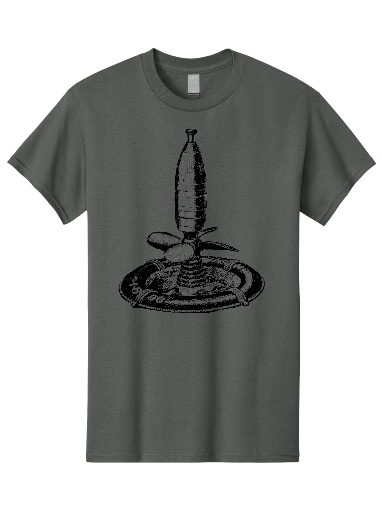 Bomb Men'S Graphic Tee, 100% Cotton, Comfortable Casual Summer Wear, Machine Washable, Explosive Device, Bomb Illustration, Vintage Artwork, Bomb On Plate, Coiled Spring, Detailed Engraving, Historical Graphic, War Symbol Aad519