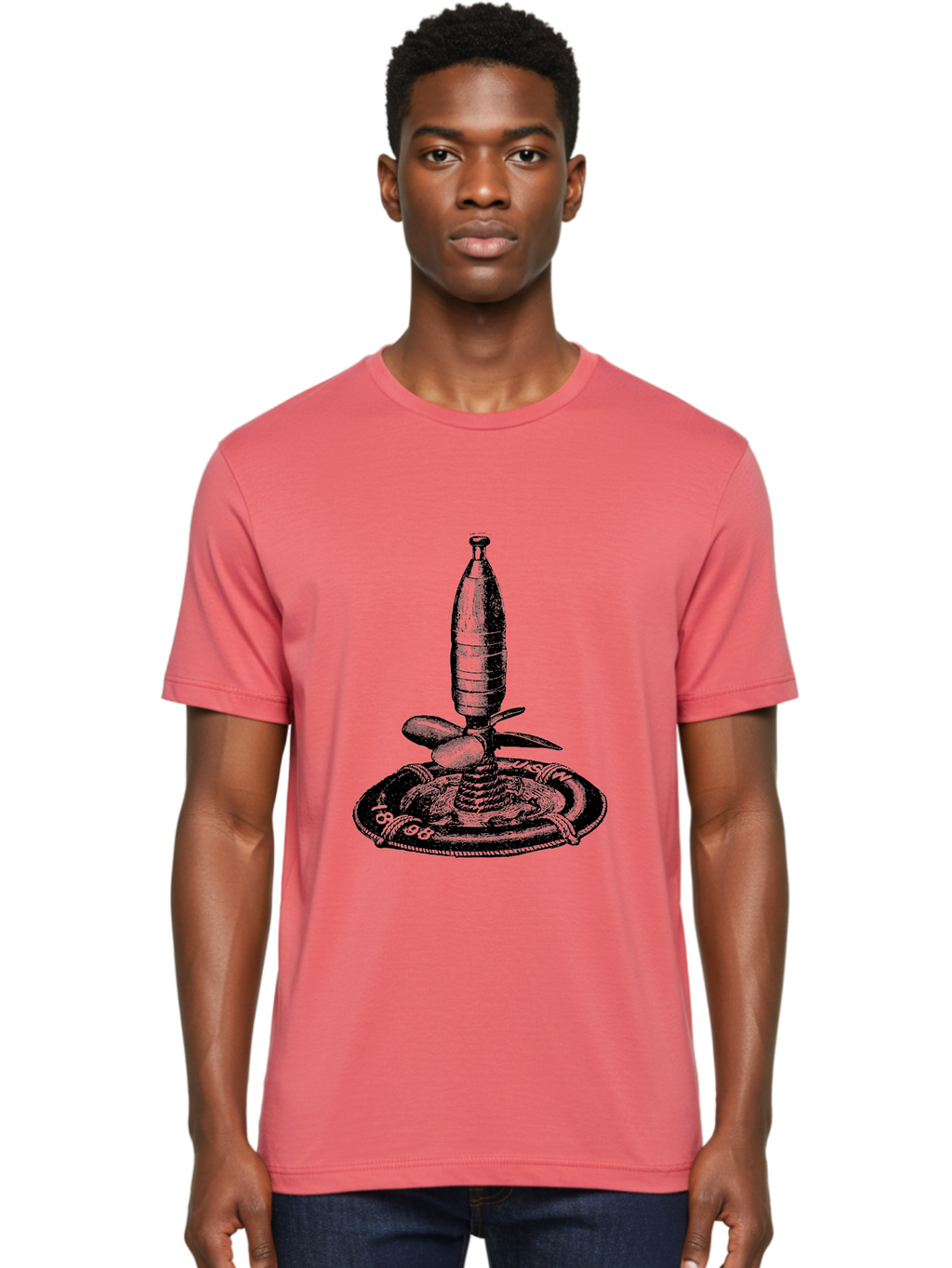 Bomb Men'S Graphic Tee, 100% Cotton, Comfortable Casual Summer Wear, Machine Washable, Explosive Device, Bomb Illustration, Vintage Artwork, Bomb On Plate, Coiled Spring, Detailed Engraving, Historical Graphic, War Symbol Aad519