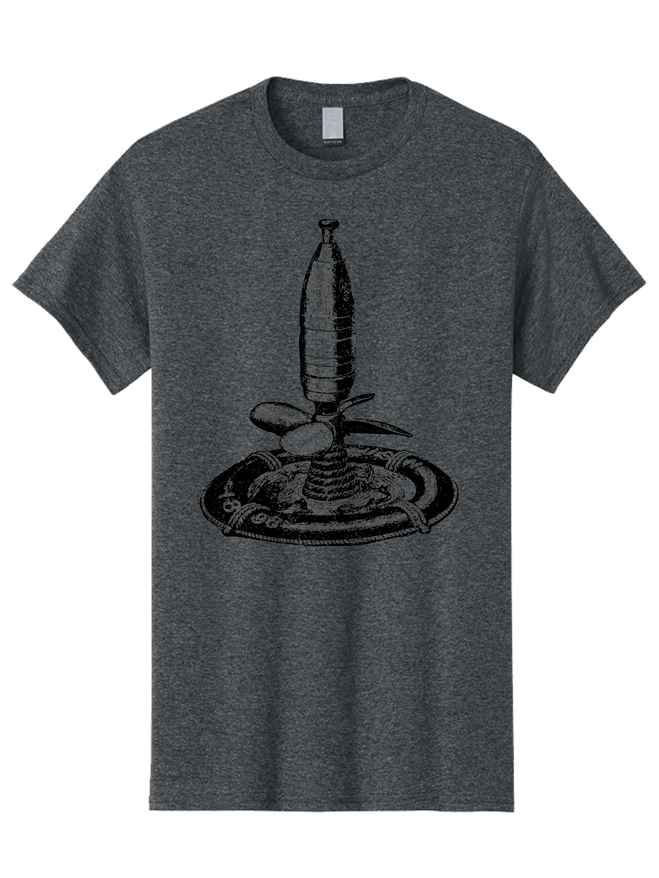 Bomb Men'S Graphic Tee, 100% Cotton, Comfortable Casual Summer Wear, Machine Washable, Explosive Device, Bomb Illustration, Vintage Artwork, Bomb On Plate, Coiled Spring, Detailed Engraving, Historical Graphic, War Symbol Aad519