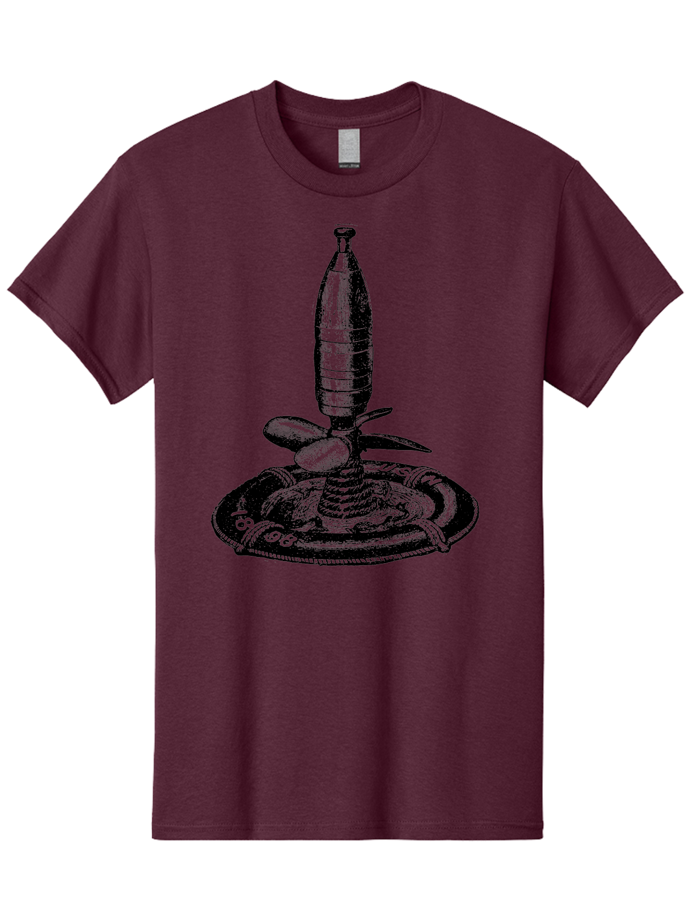 Bomb Men'S Graphic Tee, 100% Cotton, Comfortable Casual Summer Wear, Machine Washable, Explosive Device, Bomb Illustration, Vintage Artwork, Bomb On Plate, Coiled Spring, Detailed Engraving, Historical Graphic, War Symbol Aad519