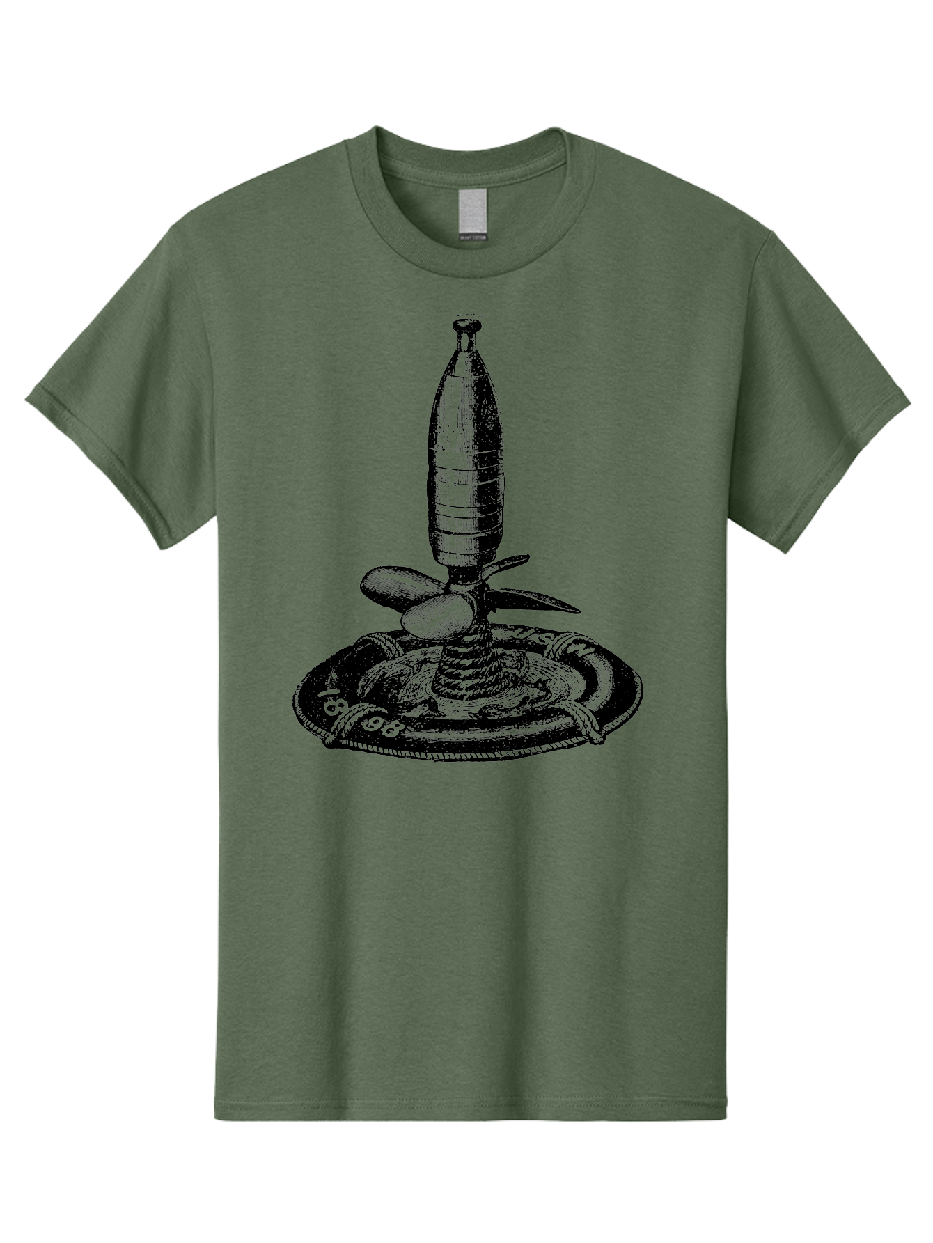 Bomb Men'S Graphic Tee, 100% Cotton, Comfortable Casual Summer Wear, Machine Washable, Explosive Device, Bomb Illustration, Vintage Artwork, Bomb On Plate, Coiled Spring, Detailed Engraving, Historical Graphic, War Symbol Aad519