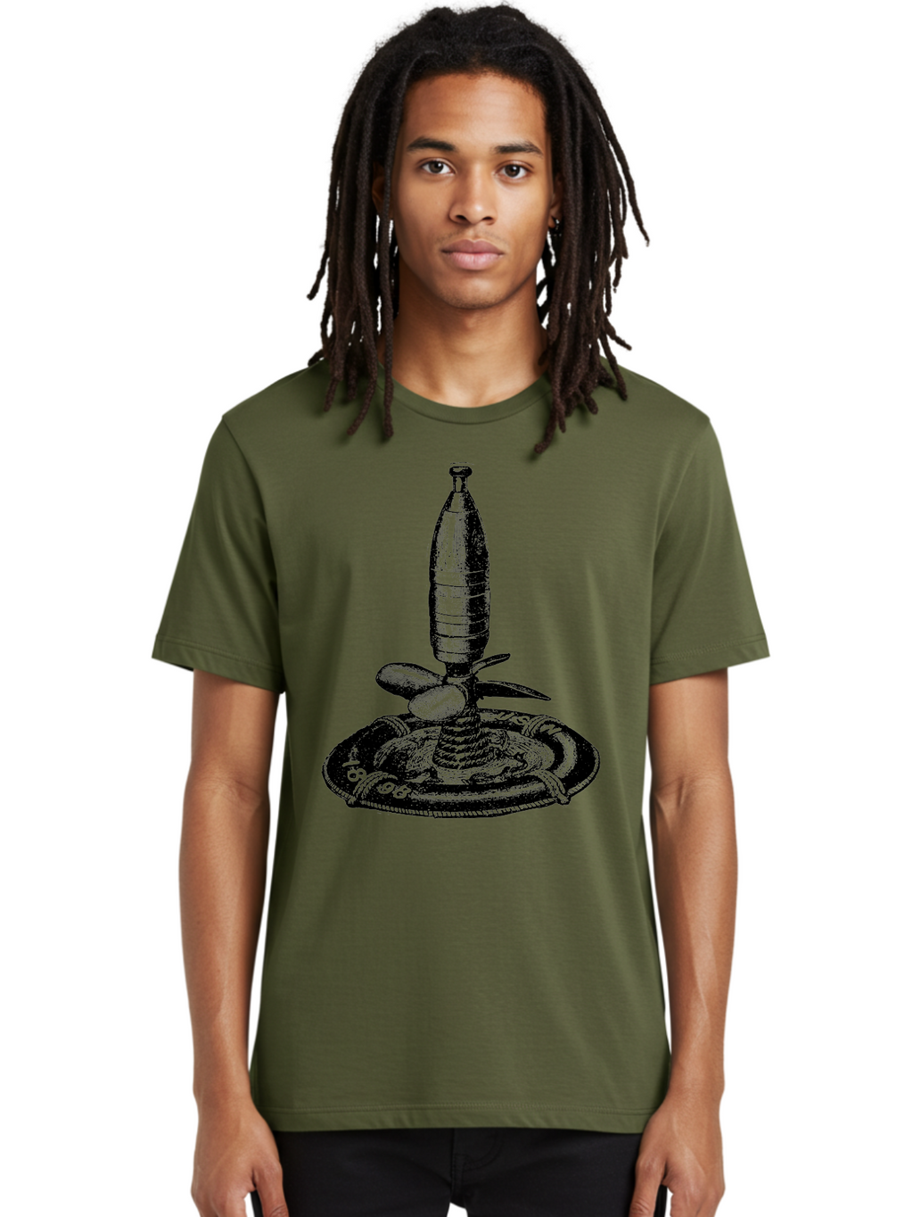 Bomb Men'S Graphic Tee, 100% Cotton, Comfortable Casual Summer Wear, Machine Washable, Explosive Device, Bomb Illustration, Vintage Artwork, Bomb On Plate, Coiled Spring, Detailed Engraving, Historical Graphic, War Symbol Aad519