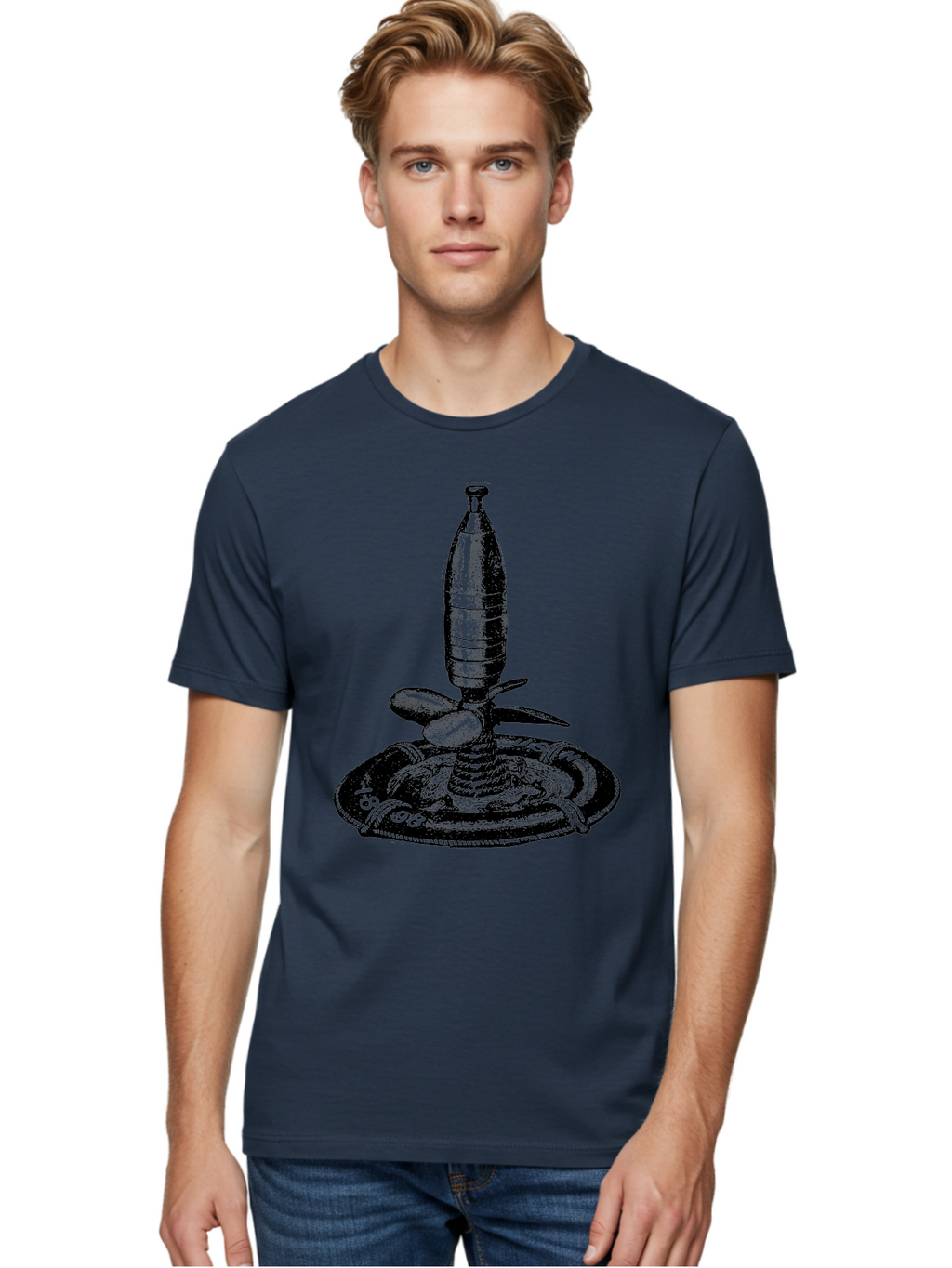 Bomb Men'S Graphic Tee, 100% Cotton, Comfortable Casual Summer Wear, Machine Washable, Explosive Device, Bomb Illustration, Vintage Artwork, Bomb On Plate, Coiled Spring, Detailed Engraving, Historical Graphic, War Symbol Aad519