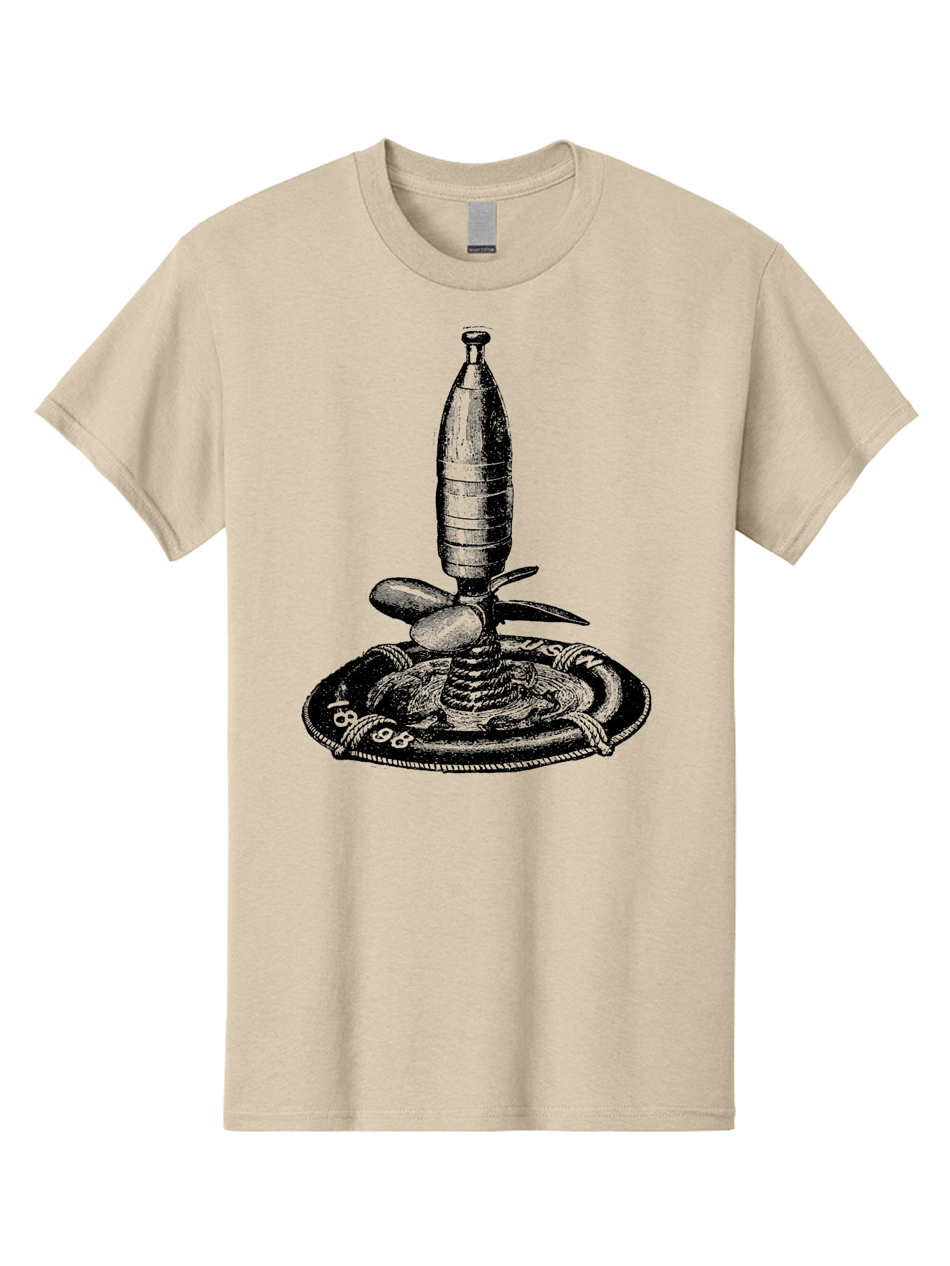 Bomb Men'S Graphic Tee, 100% Cotton, Comfortable Casual Summer Wear, Machine Washable, Explosive Device, Bomb Illustration, Vintage Artwork, Bomb On Plate, Coiled Spring, Detailed Engraving, Historical Graphic, War Symbol Aad519