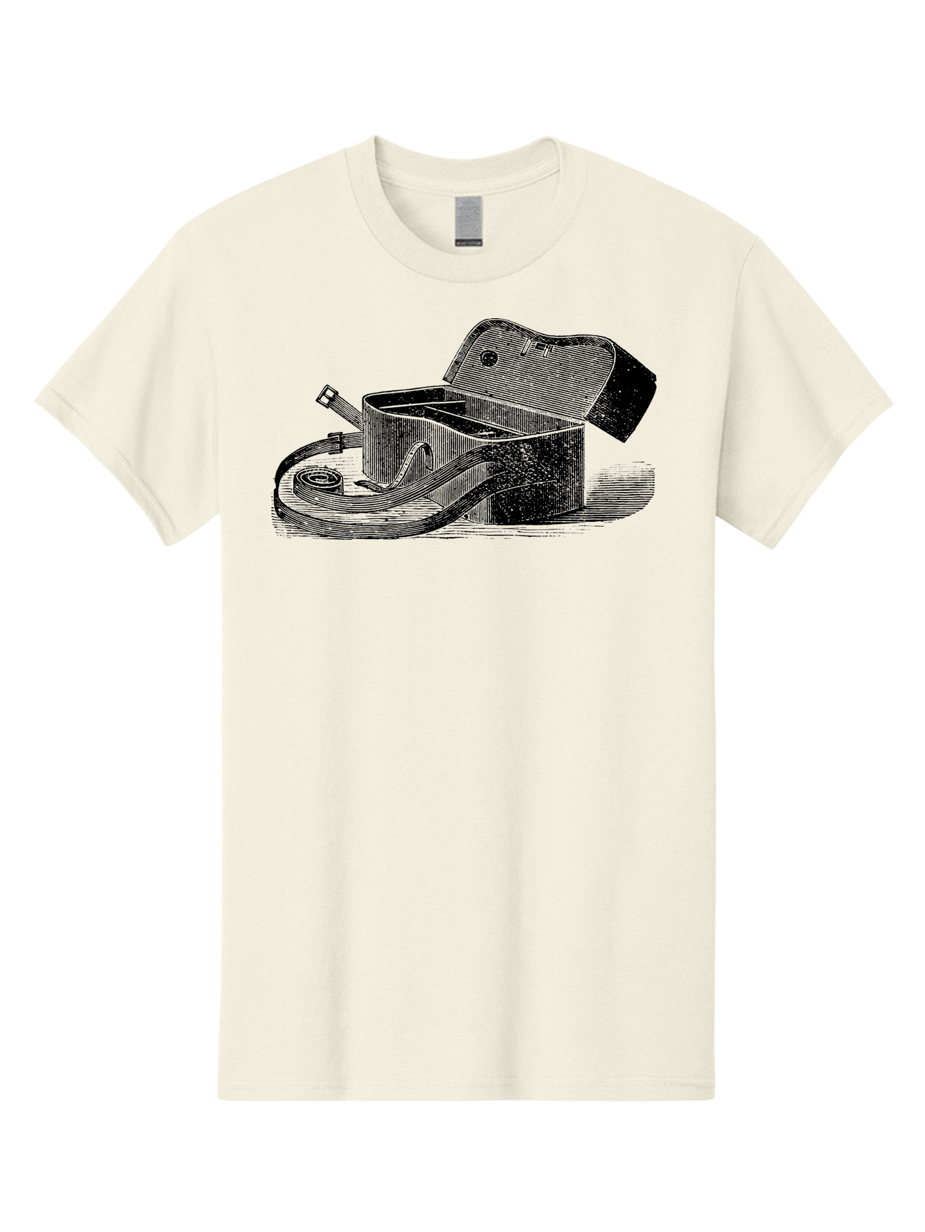 Camera-Bag Men'S Graphic Tee, 100% Cotton, Comfortable Casual Summer Wear, Machine Washable, Vintage Camera Bag, Photography Equipment, Classic Design, Leather Strap, Retro Style, Camera Accessories, Photography Gear Aad520