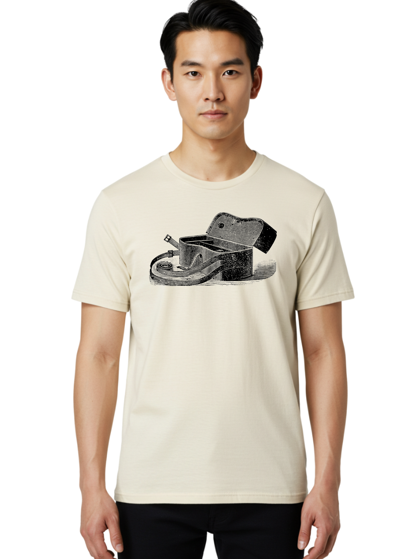 Camera-Bag Men'S Graphic Tee, 100% Cotton, Comfortable Casual Summer Wear, Machine Washable, Vintage Camera Bag, Photography Equipment, Classic Design, Leather Strap, Retro Style, Camera Accessories, Photography Gear Aad520