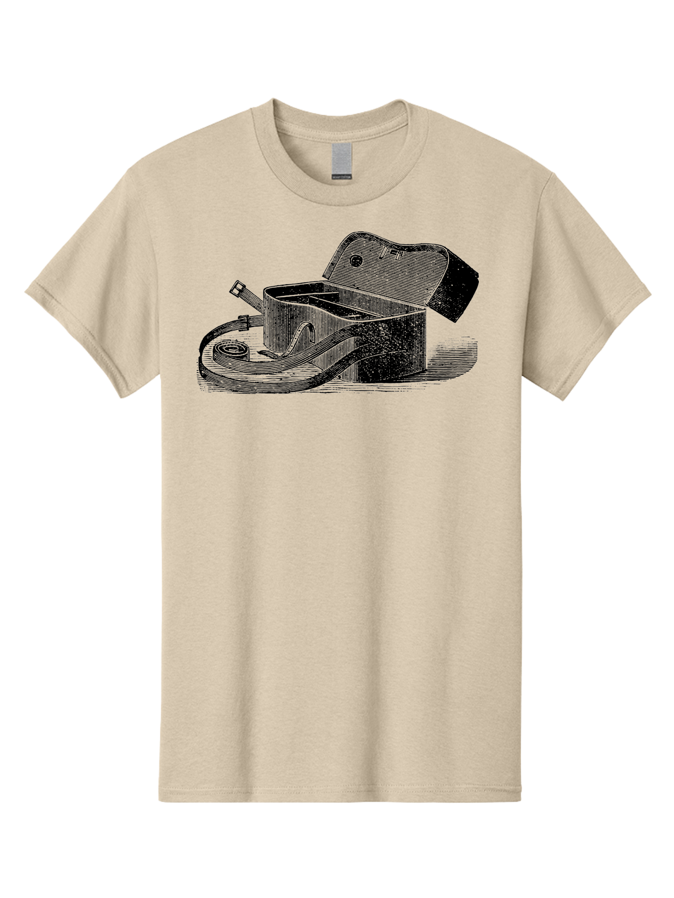 Camera-Bag Men'S Graphic Tee, 100% Cotton, Comfortable Casual Summer Wear, Machine Washable, Vintage Camera Bag, Photography Equipment, Classic Design, Leather Strap, Retro Style, Camera Accessories, Photography Gear Aad520