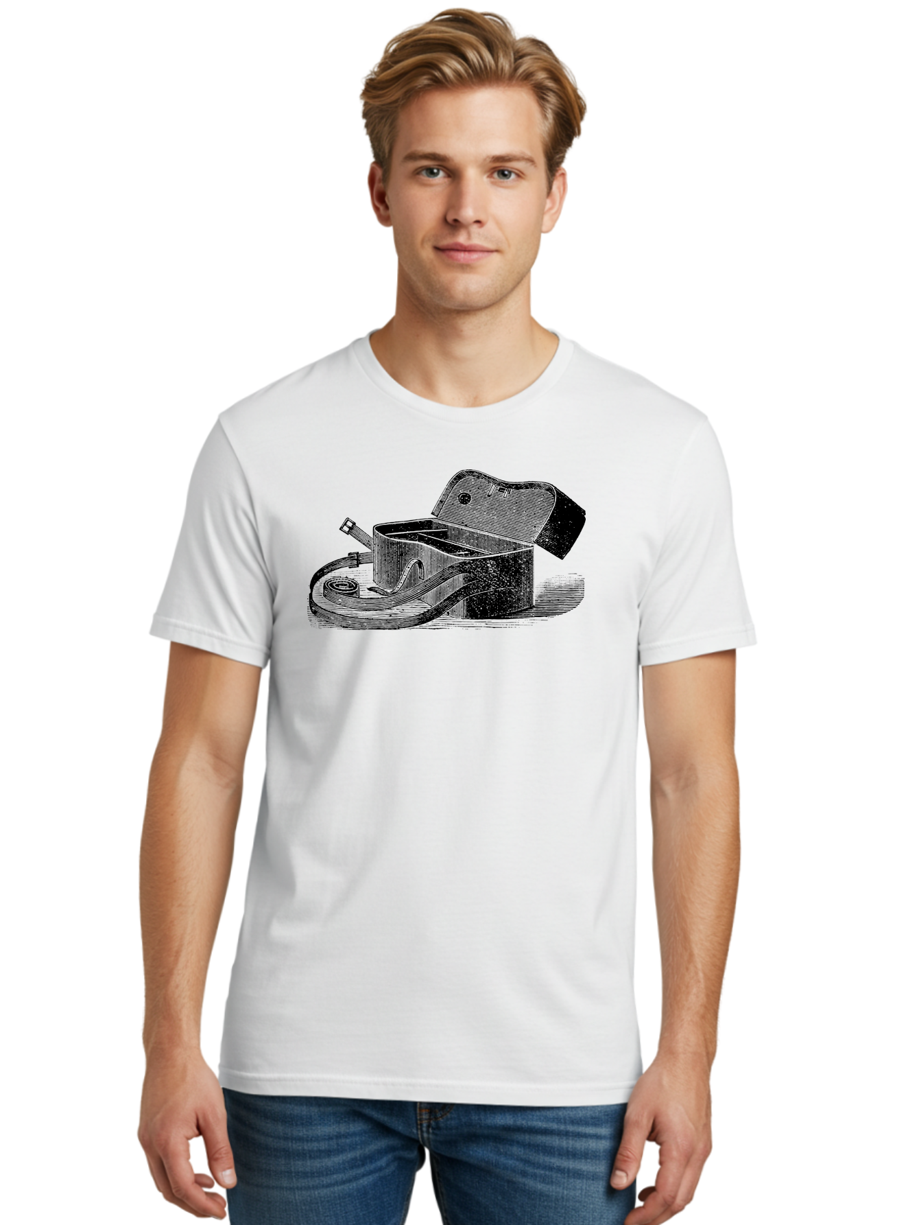 Camera-Bag Men'S Graphic Tee, 100% Cotton, Comfortable Casual Summer Wear, Machine Washable, Vintage Camera Bag, Photography Equipment, Classic Design, Leather Strap, Retro Style, Camera Accessories, Photography Gear Aad520