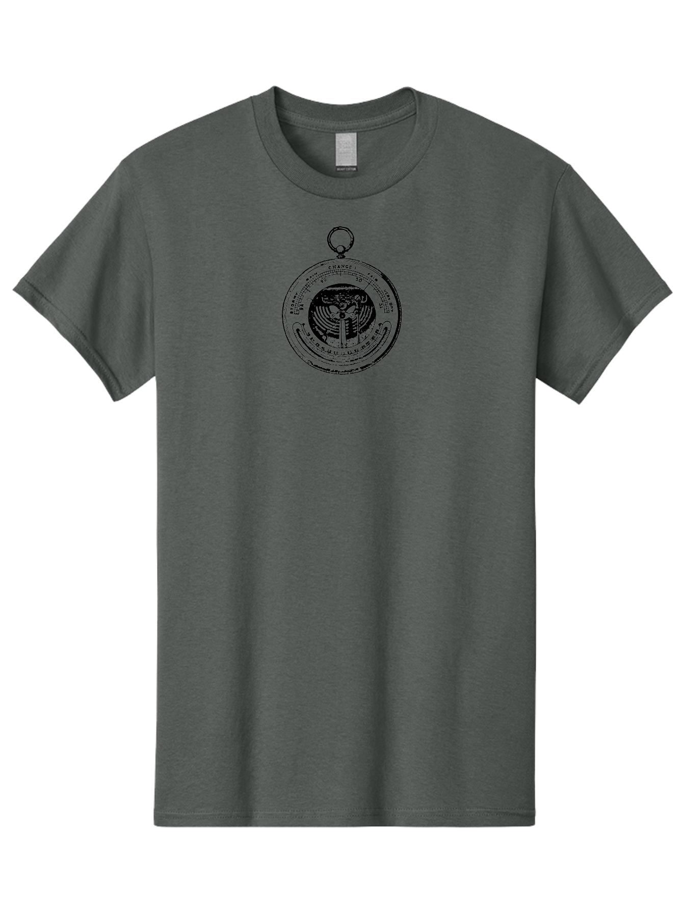 Change Men'S Graphic Tee, 100% Cotton, Comfortable Casual Summer Wear, Machine Washable, Pocket Watch, Change, Stormy, Fair, Very Dry, Clock Face, Hour Markers, Hands Of Time, Abstract Design, Vintage Style, Retro Aesthetic Aad522