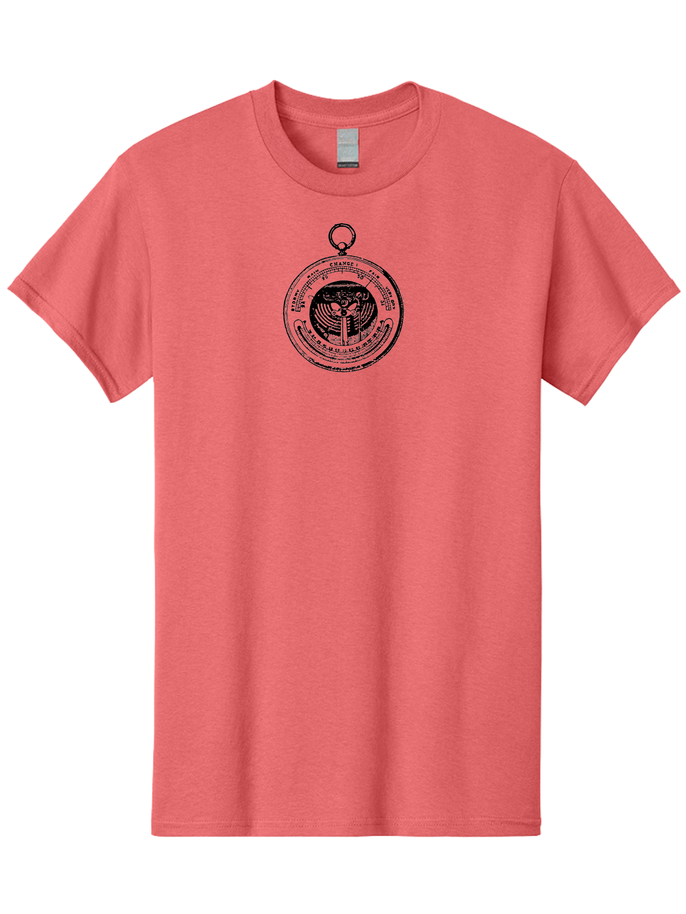 Change Men'S Graphic Tee, 100% Cotton, Comfortable Casual Summer Wear, Machine Washable, Pocket Watch, Change, Stormy, Fair, Very Dry, Clock Face, Hour Markers, Hands Of Time, Abstract Design, Vintage Style, Retro Aesthetic Aad522