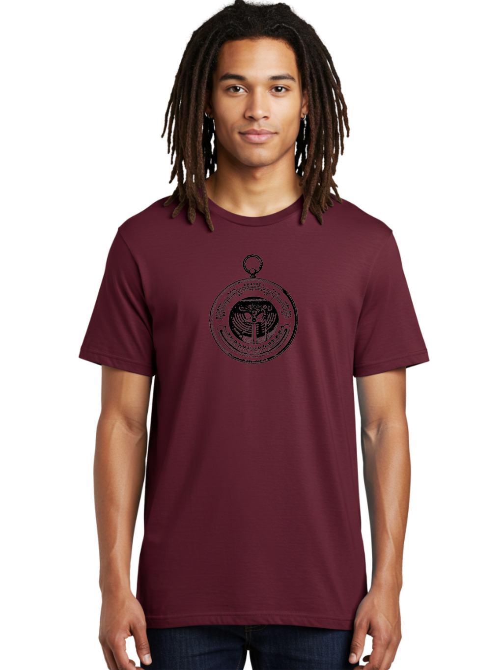 Change Men'S Graphic Tee, 100% Cotton, Comfortable Casual Summer Wear, Machine Washable, Pocket Watch, Change, Stormy, Fair, Very Dry, Clock Face, Hour Markers, Hands Of Time, Abstract Design, Vintage Style, Retro Aesthetic Aad522