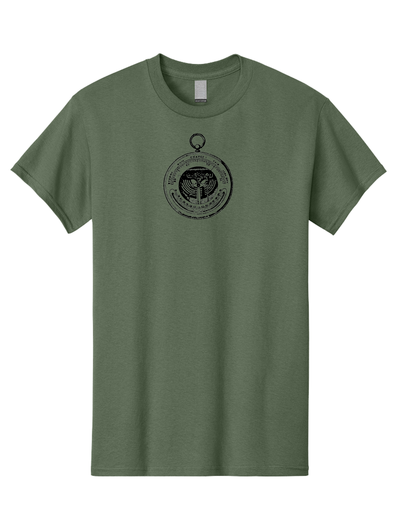 Change Men'S Graphic Tee, 100% Cotton, Comfortable Casual Summer Wear, Machine Washable, Pocket Watch, Change, Stormy, Fair, Very Dry, Clock Face, Hour Markers, Hands Of Time, Abstract Design, Vintage Style, Retro Aesthetic Aad522