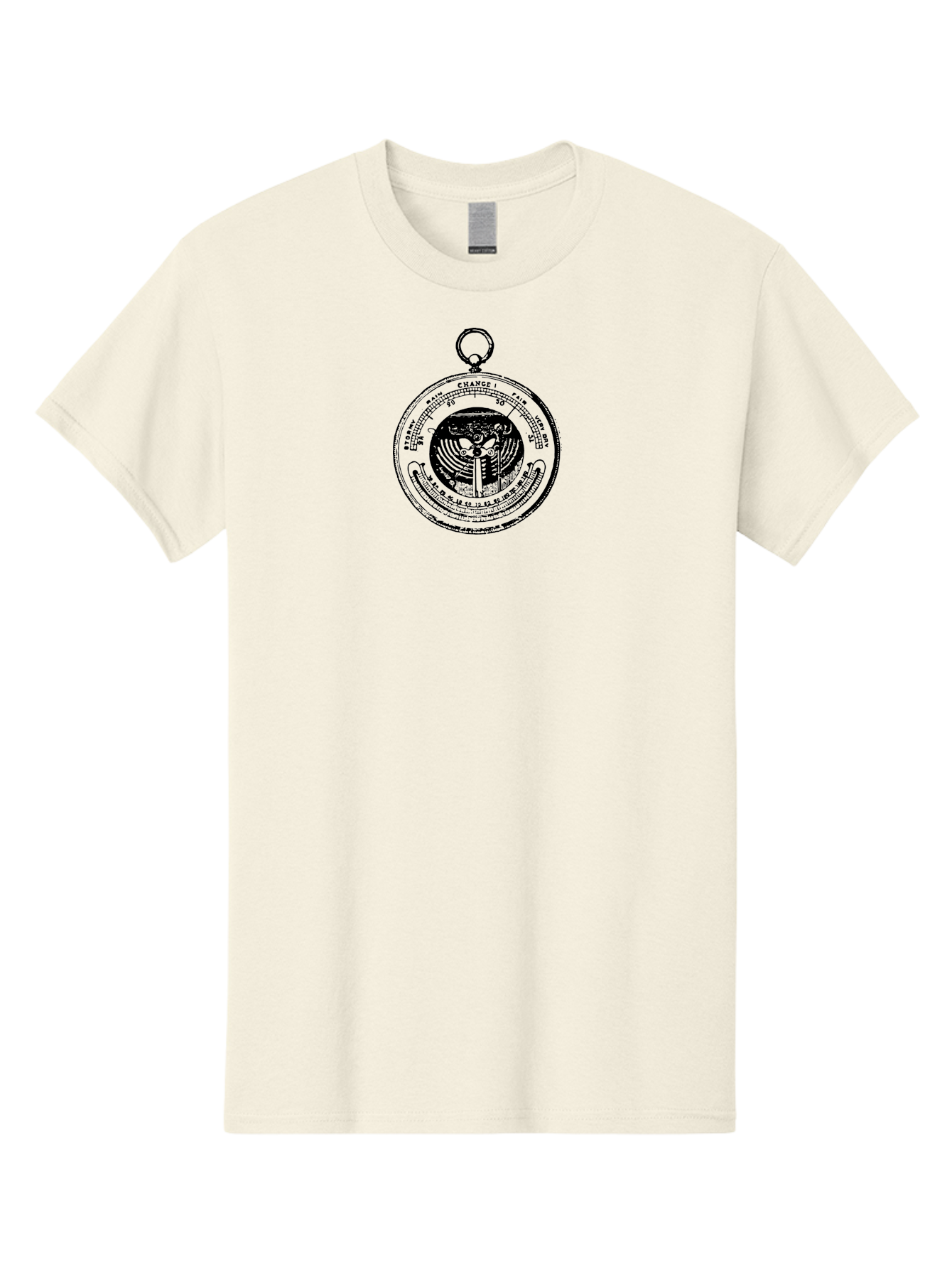 Change Men'S Graphic Tee, 100% Cotton, Comfortable Casual Summer Wear, Machine Washable, Pocket Watch, Change, Stormy, Fair, Very Dry, Clock Face, Hour Markers, Hands Of Time, Abstract Design, Vintage Style, Retro Aesthetic Aad522