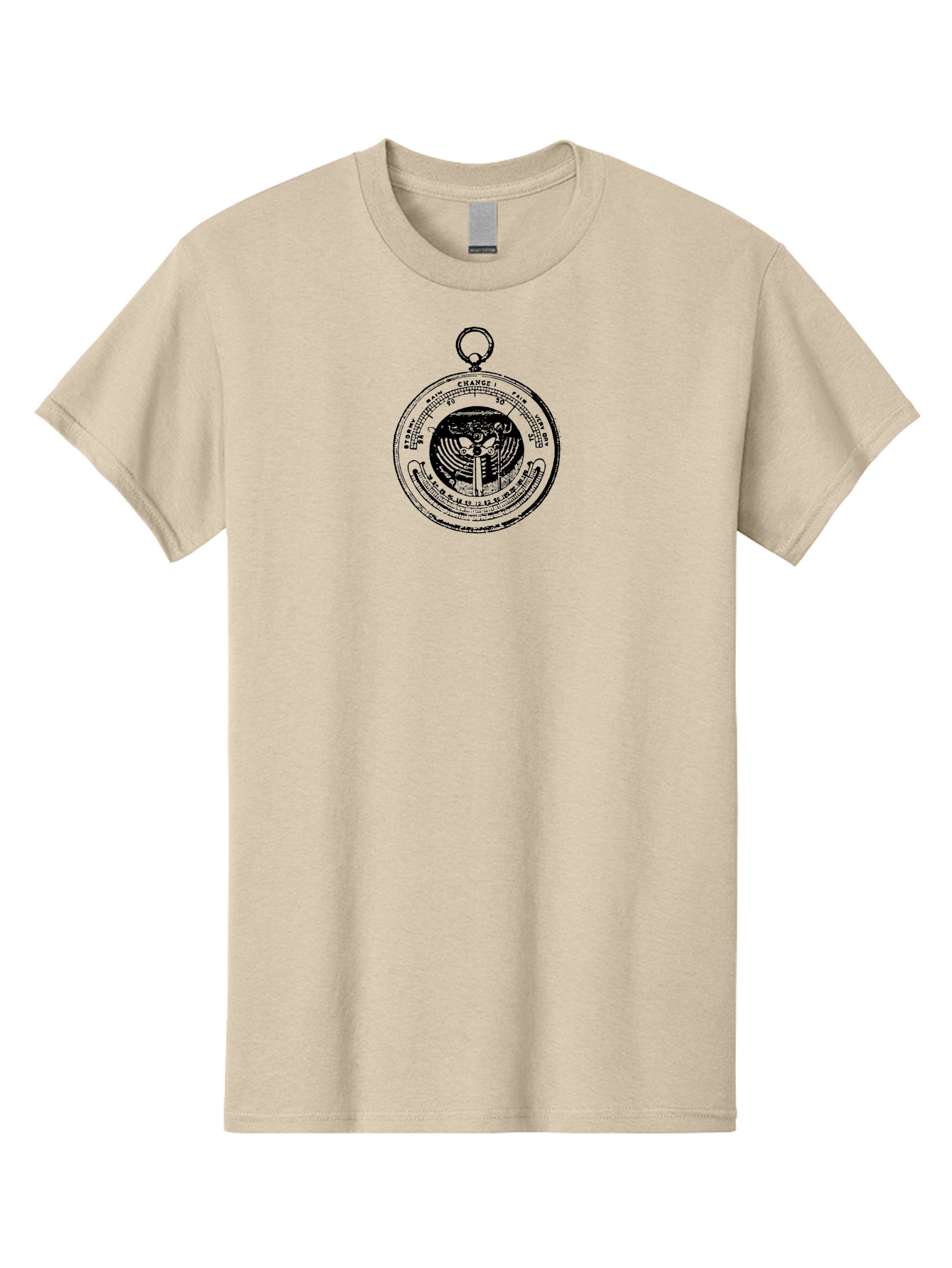 Change Men'S Graphic Tee, 100% Cotton, Comfortable Casual Summer Wear, Machine Washable, Pocket Watch, Change, Stormy, Fair, Very Dry, Clock Face, Hour Markers, Hands Of Time, Abstract Design, Vintage Style, Retro Aesthetic Aad522
