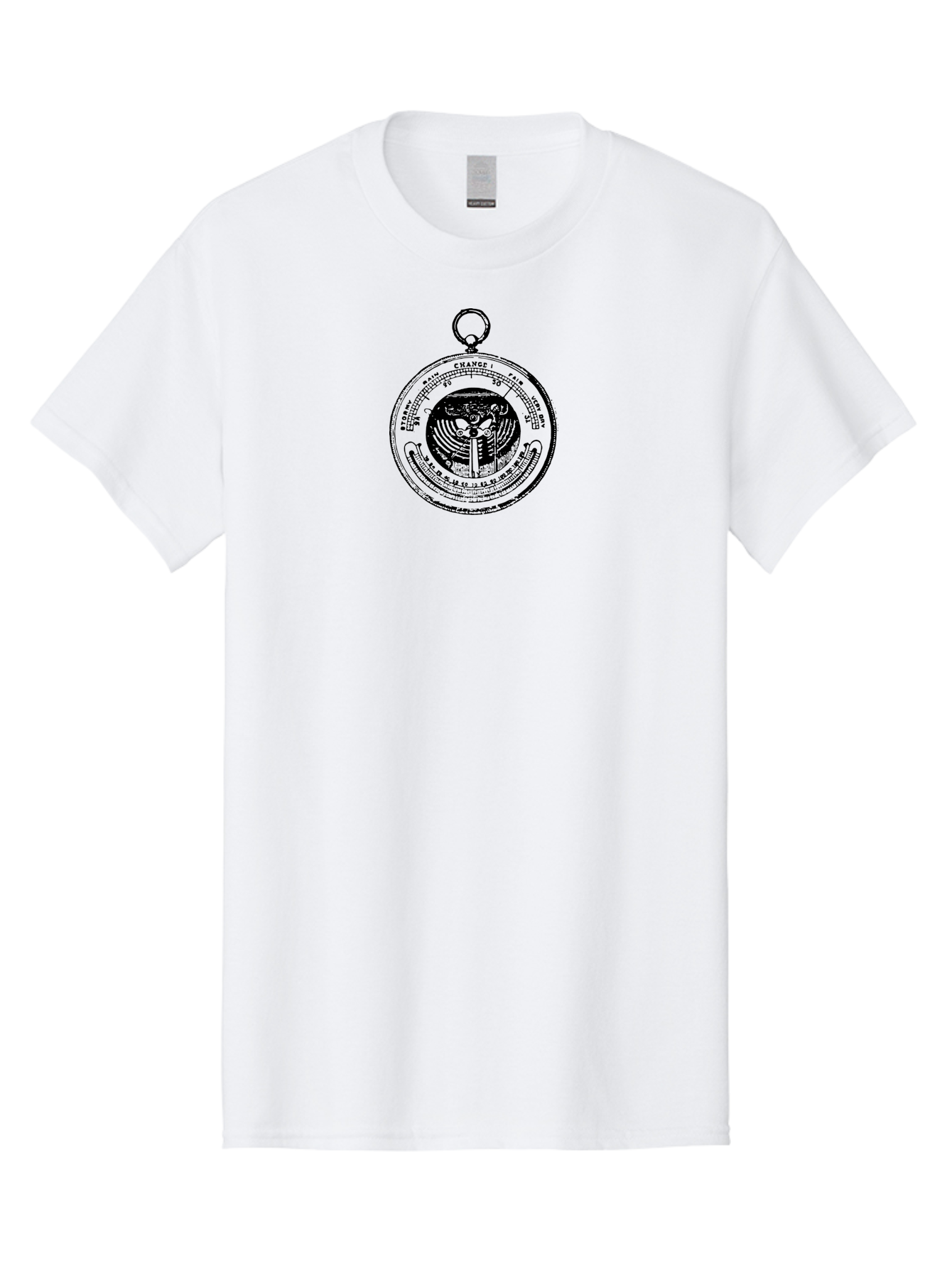 Change Men'S Graphic Tee, 100% Cotton, Comfortable Casual Summer Wear, Machine Washable, Pocket Watch, Change, Stormy, Fair, Very Dry, Clock Face, Hour Markers, Hands Of Time, Abstract Design, Vintage Style, Retro Aesthetic Aad522