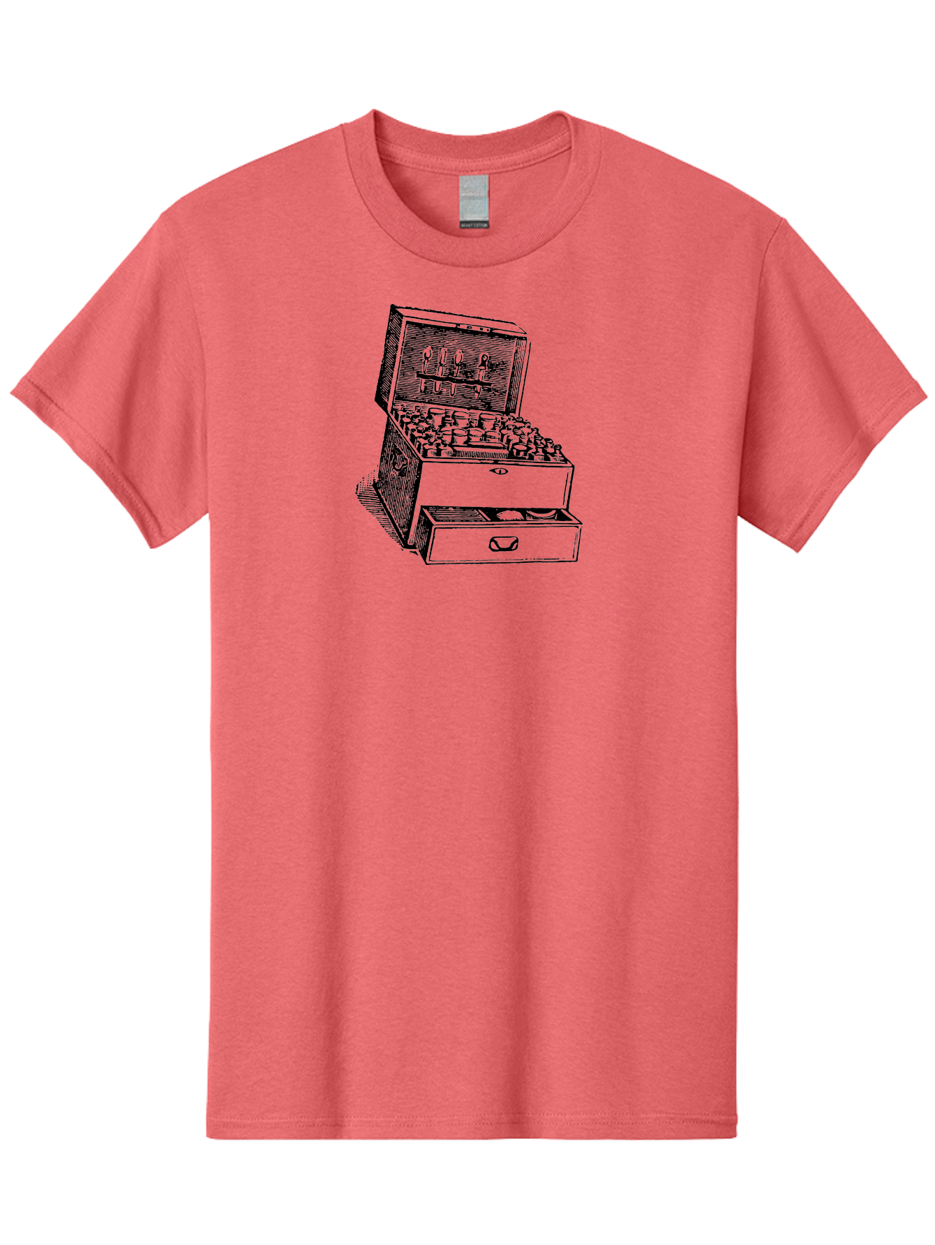 Chemist-Cabinet Men'S Graphic Tee, 100% Cotton, Comfortable Casual Summer Wear, Machine Washable, Vintage Apothecary, Medicine Storage, Old-Fashioned Remedies, Antique Medical Equipment, Wooden Chest, Medical History, Pharmacy Cabinet, Aad523