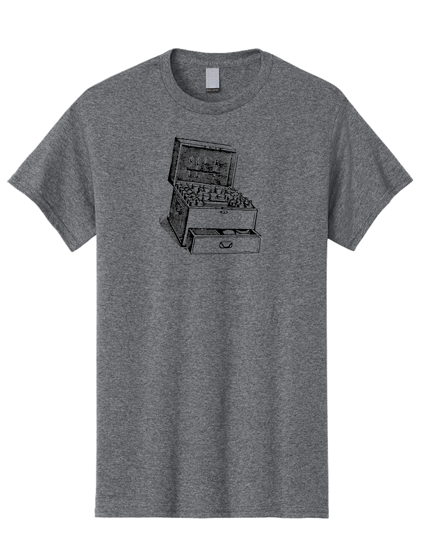 Chemist-Cabinet Men'S Graphic Tee, 100% Cotton, Comfortable Casual Summer Wear, Machine Washable, Vintage Apothecary, Medicine Storage, Old-Fashioned Remedies, Antique Medical Equipment, Wooden Chest, Medical History, Pharmacy Cabinet, Aad523