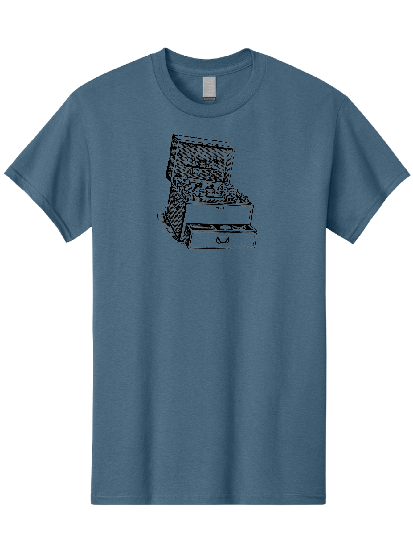 Chemist-Cabinet Men'S Graphic Tee, 100% Cotton, Comfortable Casual Summer Wear, Machine Washable, Vintage Apothecary, Medicine Storage, Old-Fashioned Remedies, Antique Medical Equipment, Wooden Chest, Medical History, Pharmacy Cabinet, Aad523