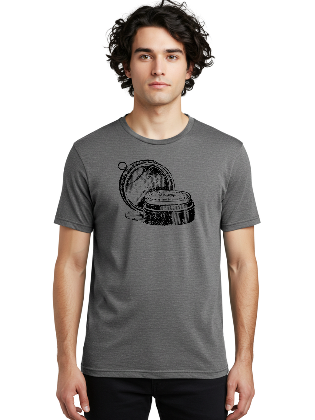 Compass-1 Men'S Graphic Tee, 100% Cotton, Comfortable Casual Summer Wear, Machine Washable, Vintage Compass, Navigation Tool, Direction Finder, Antique Design, Classic Illustration, Detailed Artwork, Circular Shape Aad524