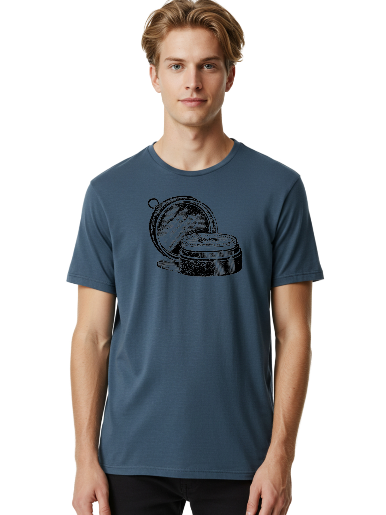 Compass-1 Men'S Graphic Tee, 100% Cotton, Comfortable Casual Summer Wear, Machine Washable, Vintage Compass, Navigation Tool, Direction Finder, Antique Design, Classic Illustration, Detailed Artwork, Circular Shape Aad524