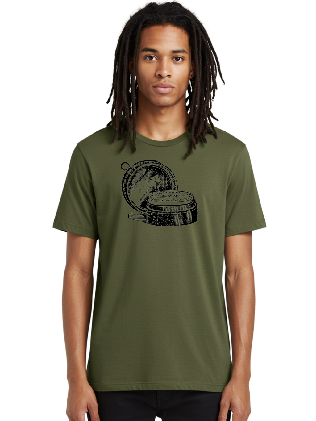 Compass-1 Men'S Graphic Tee, 100% Cotton, Comfortable Casual Summer Wear, Machine Washable, Vintage Compass, Navigation Tool, Direction Finder, Antique Design, Classic Illustration, Detailed Artwork, Circular Shape Aad524
