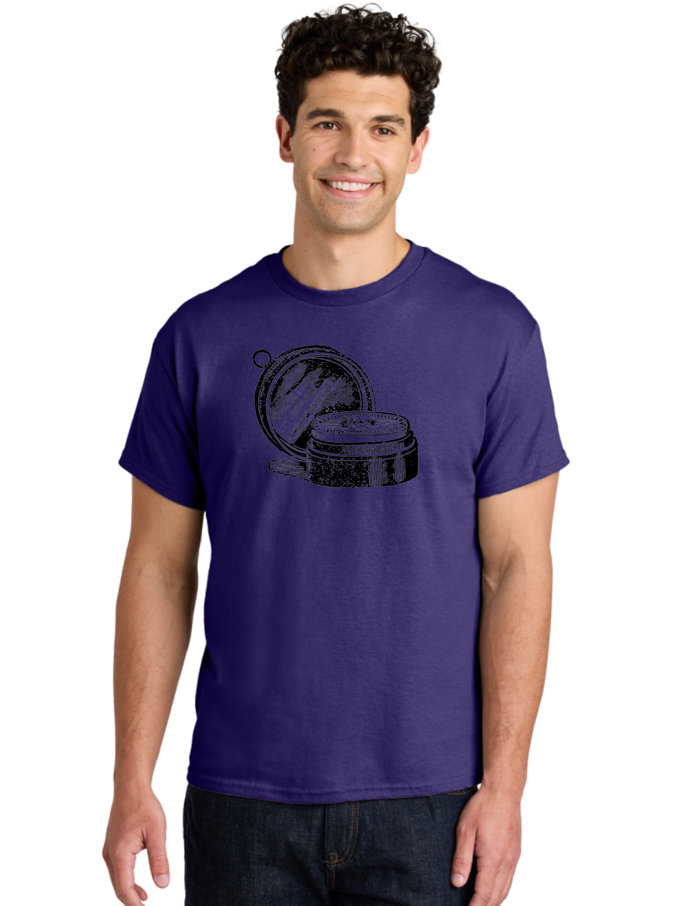 Compass-1 Men'S Graphic Tee, 100% Cotton, Comfortable Casual Summer Wear, Machine Washable, Vintage Compass, Navigation Tool, Direction Finder, Antique Design, Classic Illustration, Detailed Artwork, Circular Shape Aad524