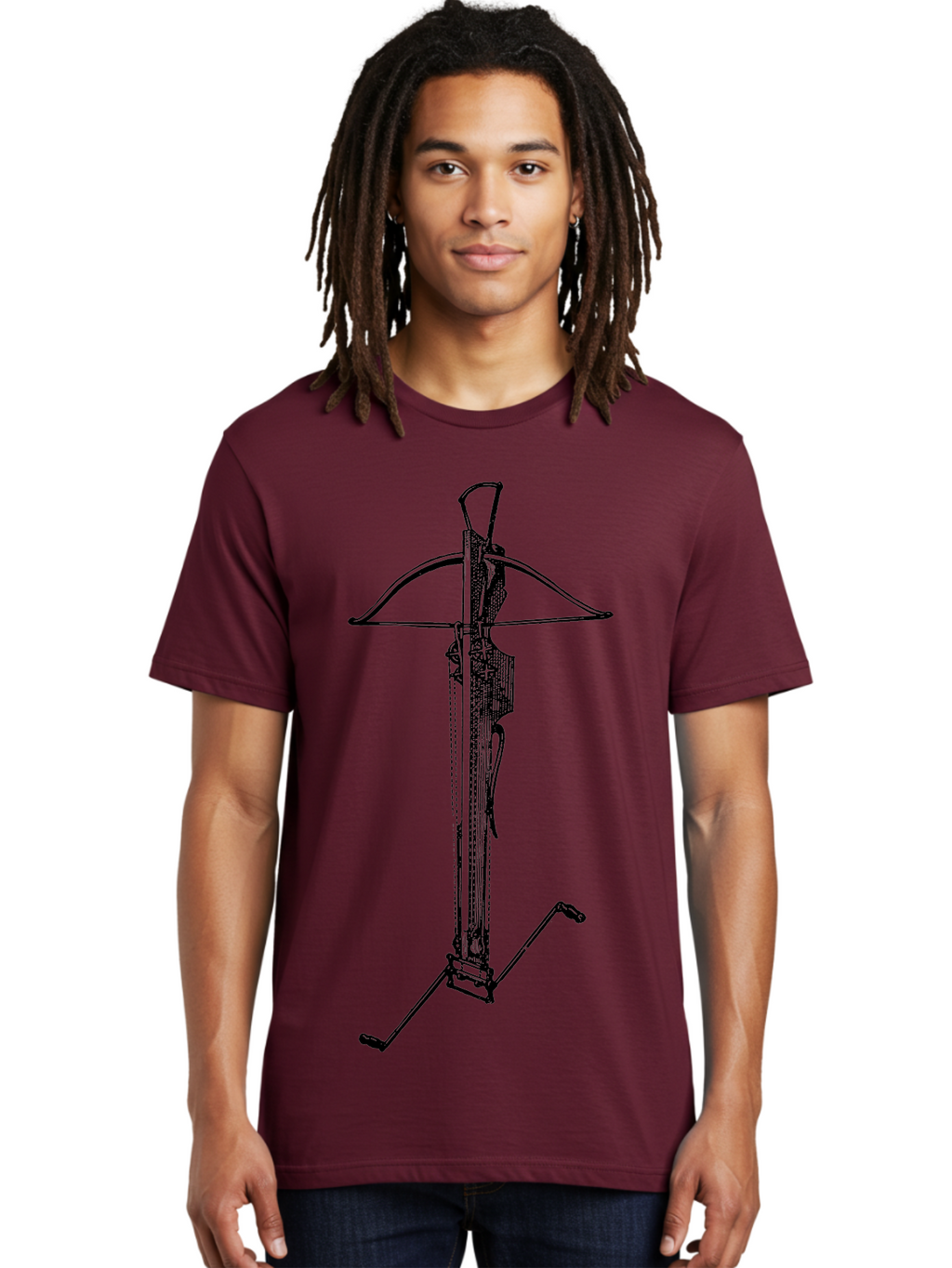 Crossbow-2 Men'S Graphic Tee, 100% Cotton, Comfortable Casual Summer Wear, Machine Washable, Crossbow, Medieval Weapon, Archery Equipment, Hunting Gear, Tactical Device, Precision Instrument, Historical Firearm Aad528