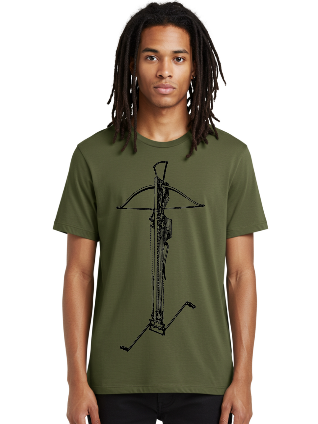 Crossbow-2 Men'S Graphic Tee, 100% Cotton, Comfortable Casual Summer Wear, Machine Washable, Crossbow, Medieval Weapon, Archery Equipment, Hunting Gear, Tactical Device, Precision Instrument, Historical Firearm Aad528
