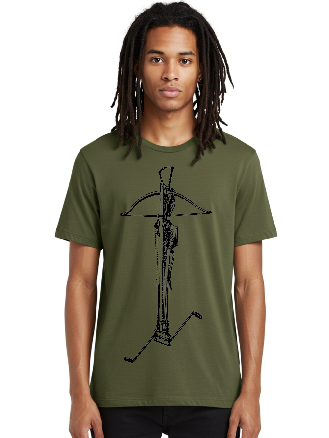Crossbow-2 Men'S Graphic Tee, 100% Cotton, Comfortable Casual Summer Wear, Machine Washable, Crossbow, Medieval Weapon, Archery Equipment, Hunting Gear, Tactical Device, Precision Instrument, Historical Firearm Aad528
