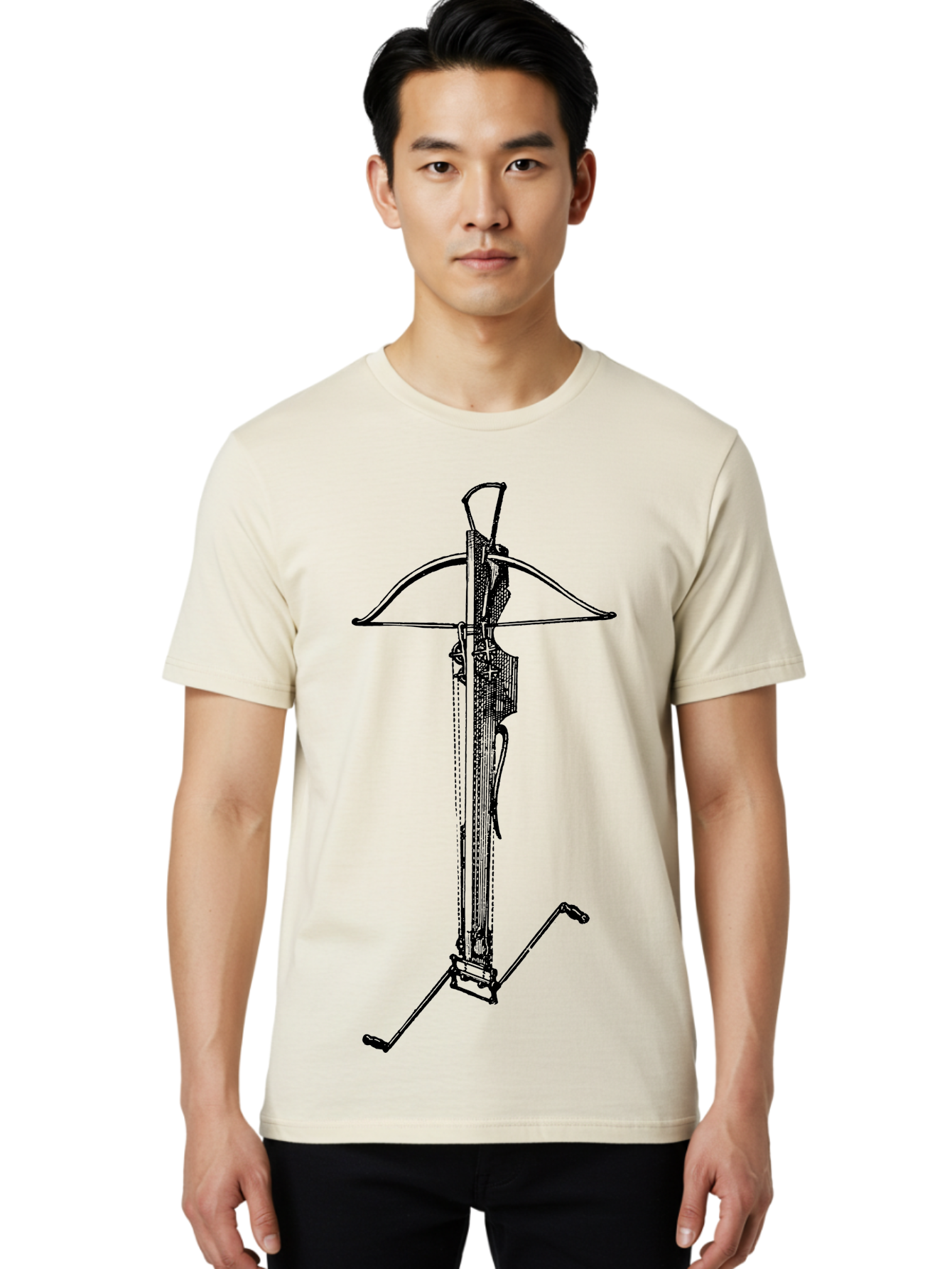 Crossbow-2 Men'S Graphic Tee, 100% Cotton, Comfortable Casual Summer Wear, Machine Washable, Crossbow, Medieval Weapon, Archery Equipment, Hunting Gear, Tactical Device, Precision Instrument, Historical Firearm Aad528