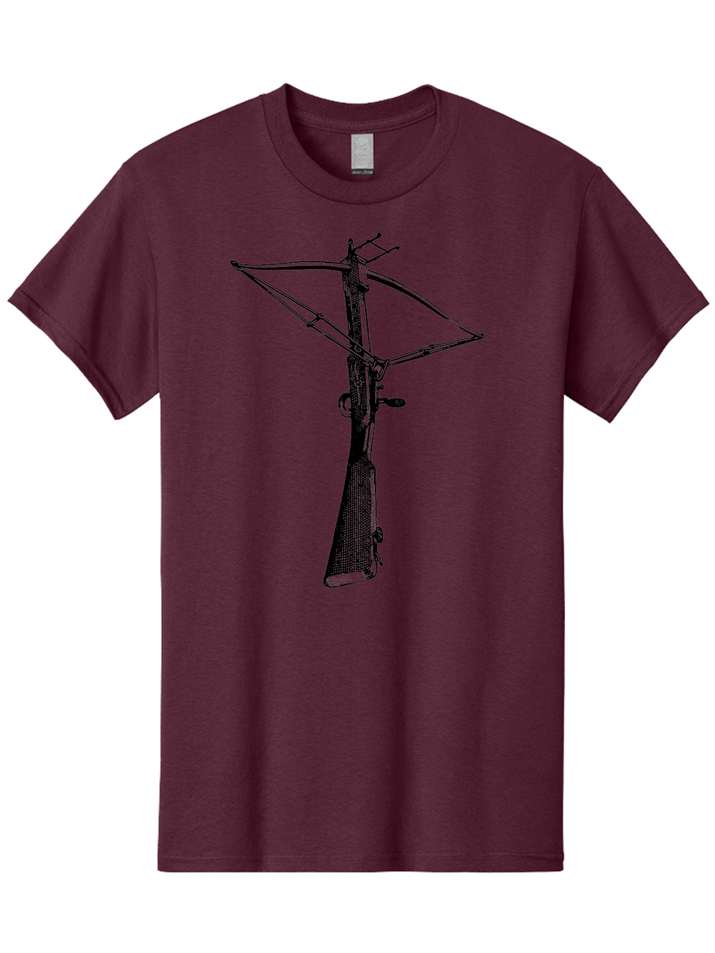 Crossbow Men'S Graphic Tee, 100% Cotton, Comfortable Casual Summer Wear, Machine Washable, Crossbow Illustration, Medieval Weapon, Historical Reenactment, Archery Equipment, Tactical Gear, Close-Up View, Detailed Drawing, Aad529