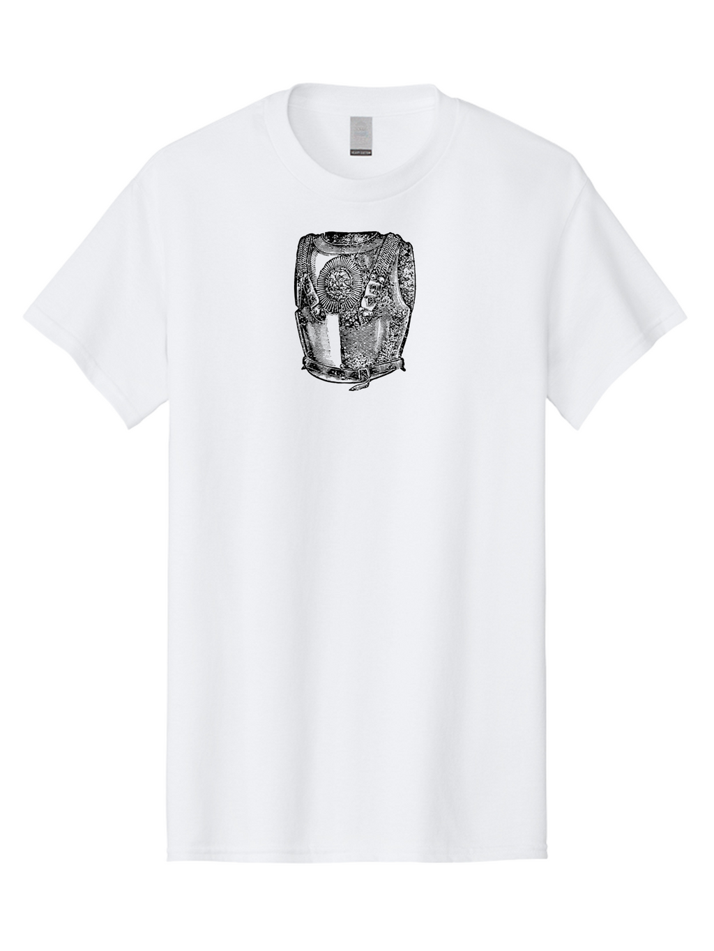 Cuirass-1 Men'S Graphic Tee, 100% Cotton, Comfortable Casual Summer Wear, Machine Washable, Vintage Breastplate, Roman Armor, Medieval Style, Protective Gear, Historical Reenactment, Military Attire, Ornate Design, Intricate Details Aad530