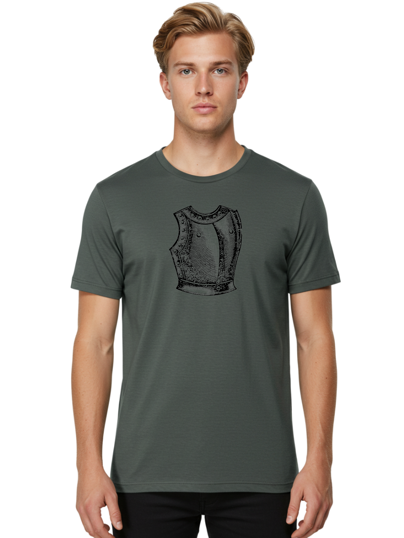 Cuirass Men'S Graphic Tee, 100% Cotton, Comfortable Casual Summer Wear, Machine Washable, Medieval Armor, Metal Protection, Historical Clothing, Armor Plating, Defensive Gear, Knight'S Attire, Warrior'S Shield Aad532