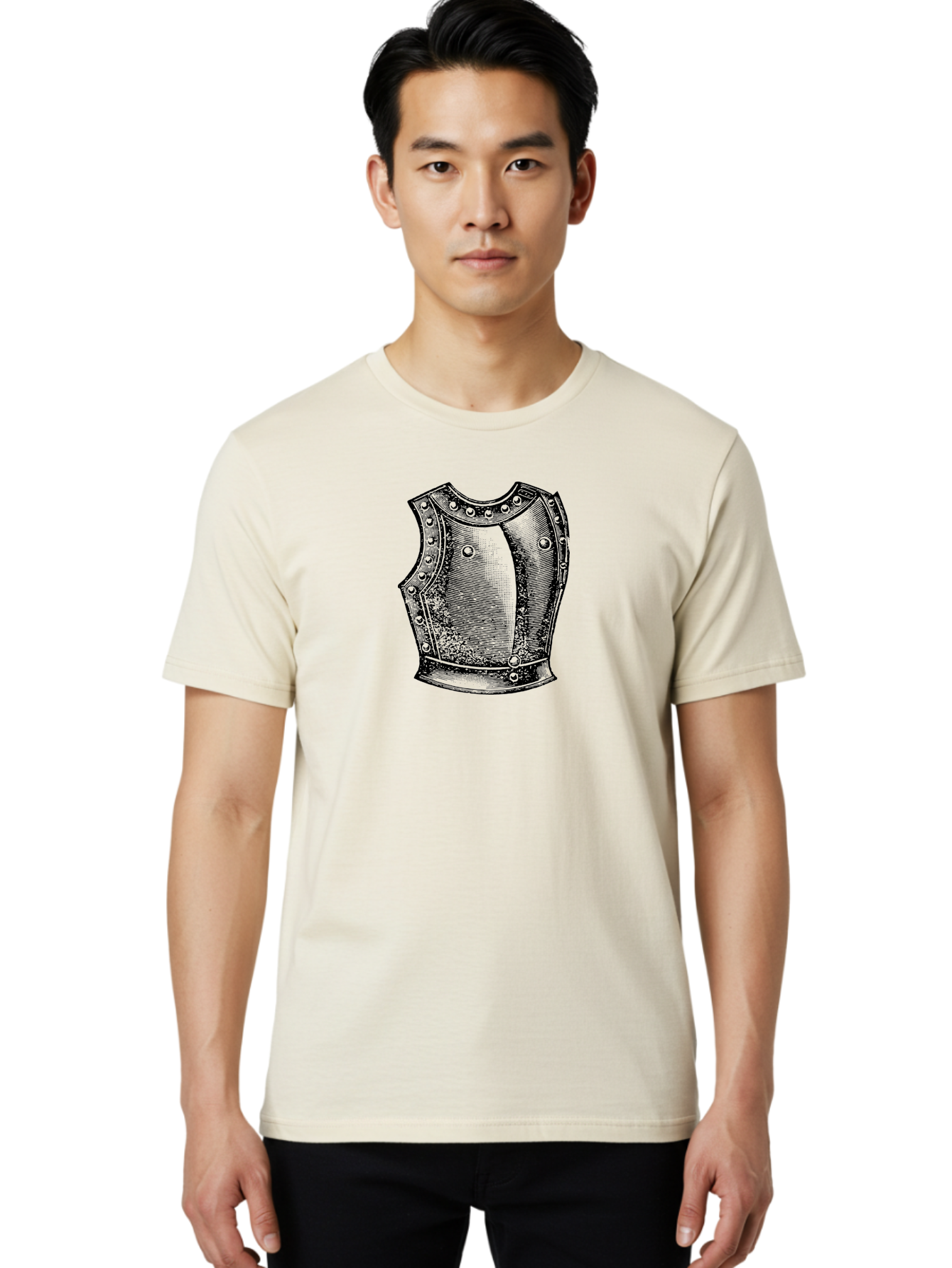 Cuirass Men'S Graphic Tee, 100% Cotton, Comfortable Casual Summer Wear, Machine Washable, Medieval Armor, Metal Protection, Historical Clothing, Armor Plating, Defensive Gear, Knight'S Attire, Warrior'S Shield Aad532