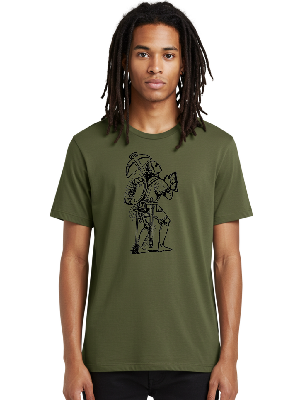 Death Men'S Graphic Tee, 100% Cotton, Comfortable Casual Summer Wear, Machine Washable, Death Personified, Medieval Art, Black And White Illustration, Grim Reaper, Harvest Symbol, Mortality, Historical Figure, Skeletal Figure, Aad533