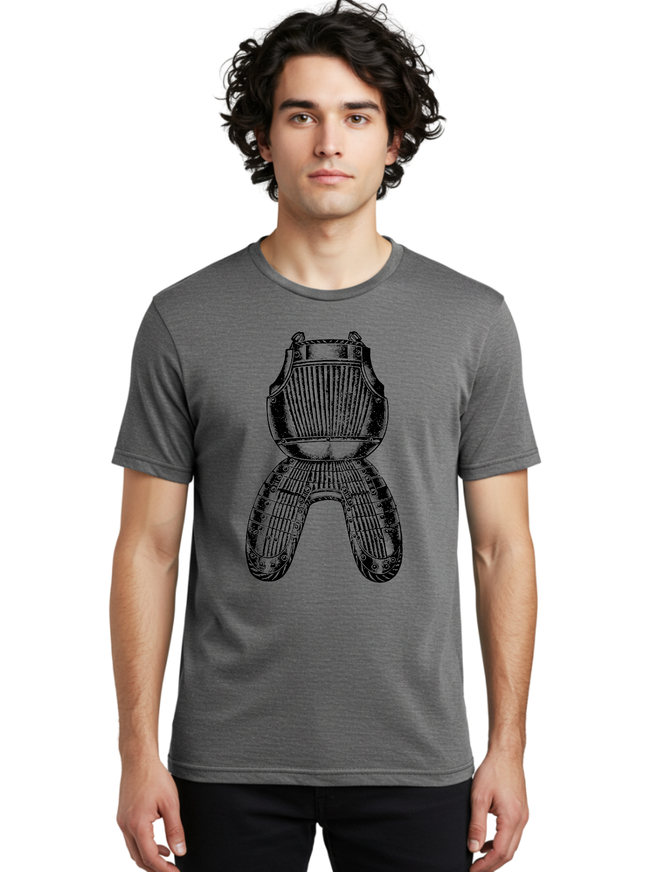 Diver-S-Suit Men'S Graphic Tee, 100% Cotton, Comfortable Casual Summer Wear, Machine Washable, Medieval Armor, Protective Gear, Historical Relic, Knight'S Attire, Metal Craftsmanship, Vintage Design, Decorative Armor, Historical Artifact Aad534