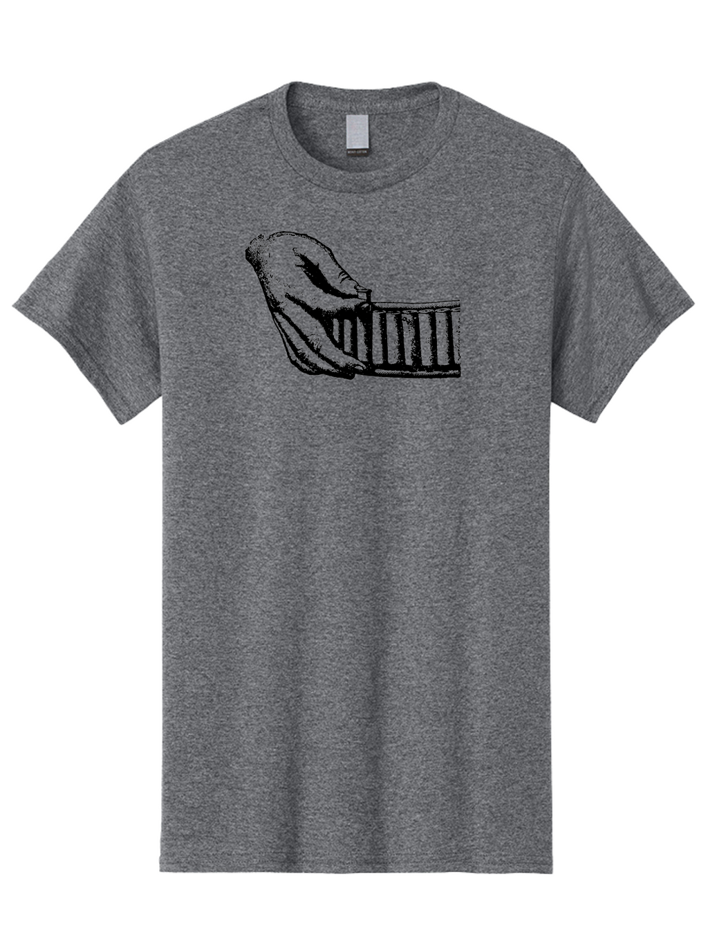 Hand-And-Comb Men'S Graphic Tee, 100% Cotton, Comfortable Casual Summer Wear, Machine Washable, Hand Holding A Comb, Vintage Illustration, Unique Textures, Artistic Expression, Creative Styling, Retro Aesthetics, Close-Up Details Aad537
