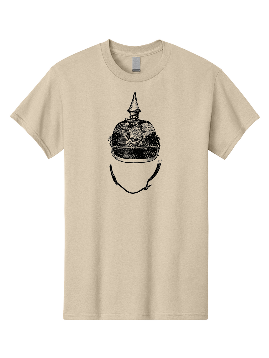Military-Helmet Men'S Graphic Tee, 100% Cotton, Comfortable Casual Summer Wear, Machine Washable, Historic Military Helmet, Prussian Helmet, Pickelhaube, Military Uniform, Historical Armor, Vintage Military, Antique Helmet, Military History, Aad549
