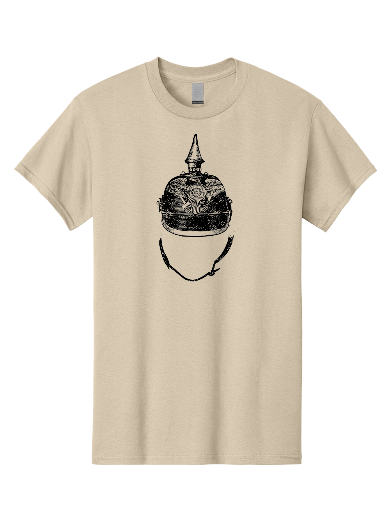 Military-Helmet Men'S Graphic Tee, 100% Cotton, Comfortable Casual Summer Wear, Machine Washable, Historic Military Helmet, Prussian Helmet, Pickelhaube, Military Uniform, Historical Armor, Vintage Military, Antique Helmet, Military History, Aad549