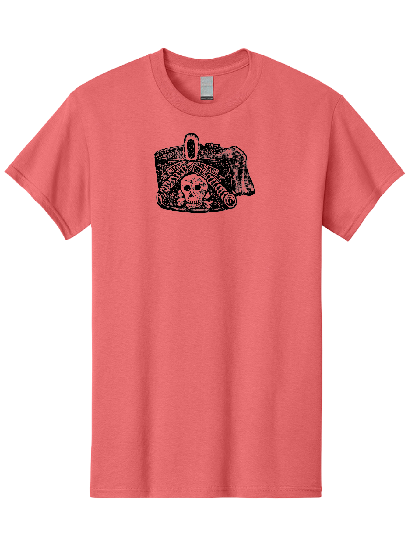 Mit-Got-Waterland Men'S Graphic Tee, 100% Cotton, Comfortable Casual Summer Wear, Machine Washable, Skull And Crossbones, Pirate Hat, Skull Illustration, Crossbones Symbol, Mit Goo Ferland, Pirate-Themed Artwork, Gothic Artwork, Aad551