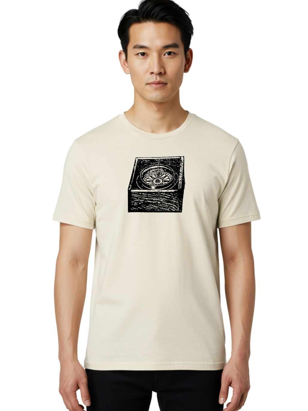Sundial Men'S Graphic Tee, 100% Cotton, Comfortable Casual Summer Wear, Machine Washable, Sundial On A Stone Pedestal, Ancient Timekeeping, Traditional Clock, Symbolic Representation, Vintage Artwork, Grunge Texture, Monochrome Design Aad561