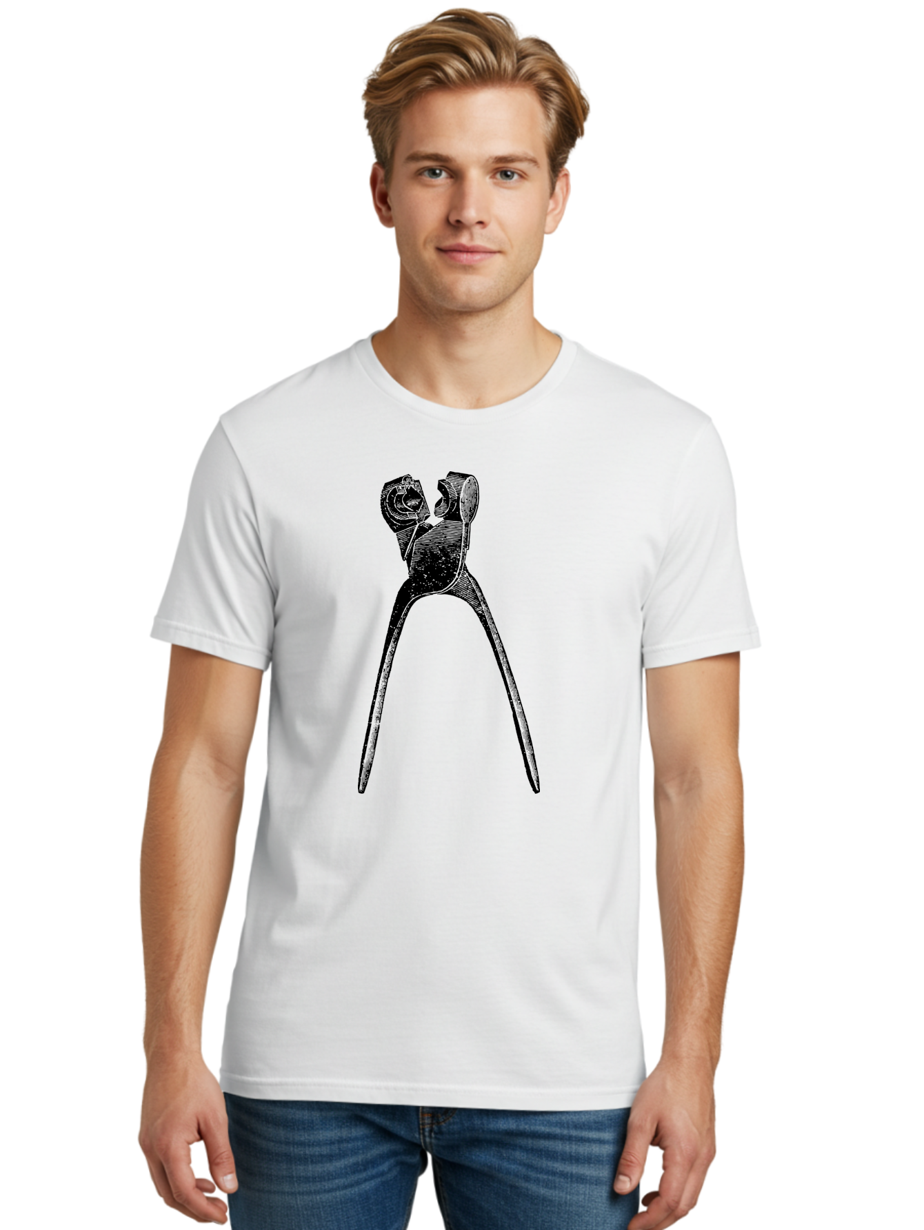 Tooth-Extraction-Forceps Men'S Graphic Tee, 100% Cotton, Comfortable Casual Summer Wear, Machine Washable, Dental Extraction, Tooth Removal, Forceps, Dentist Tools, Medical Equipment, Dental Instruments, Oral Surgery Aad562