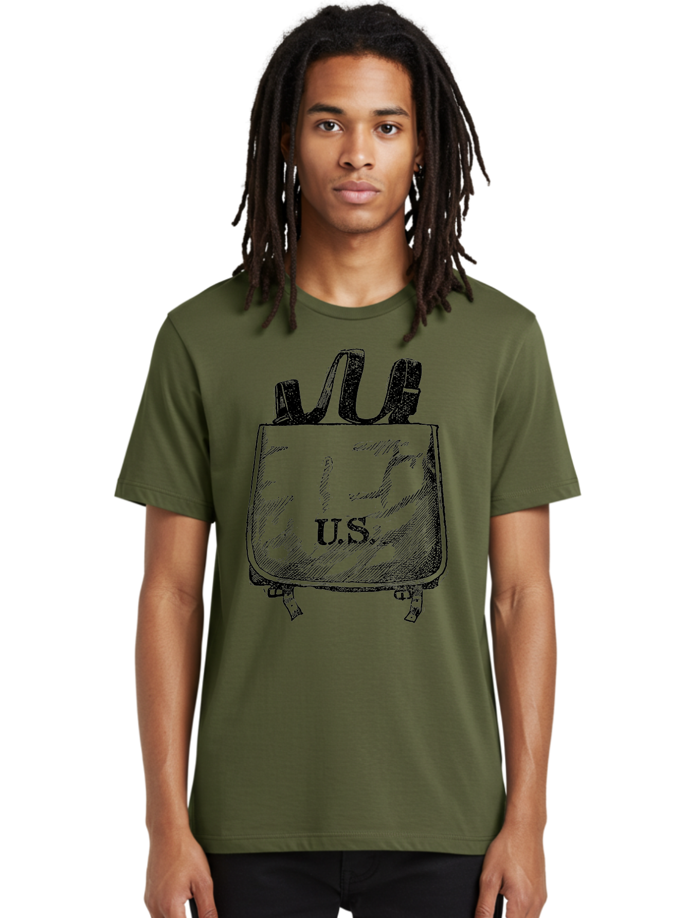 U-S-Backpack Men'S Graphic Tee, 100% Cotton, Comfortable Casual Summer Wear, Machine Washable, Backpack With U.S. Label, School Bag, Travel Bag, Student Essentials, Educational Supplies, Adventure Gear Aad563