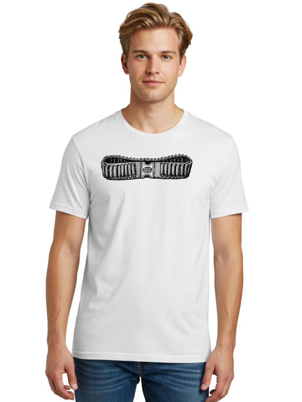 U-S-Dog-Collar Men'S Graphic Tee, 100% Cotton, Comfortable Casual Summer Wear, Machine Washable, Dog Collar, Pet Accessory, U*S Logo, Vintage Illustration, Retro Design, Pet Fashion, Collar Buckle Aad564